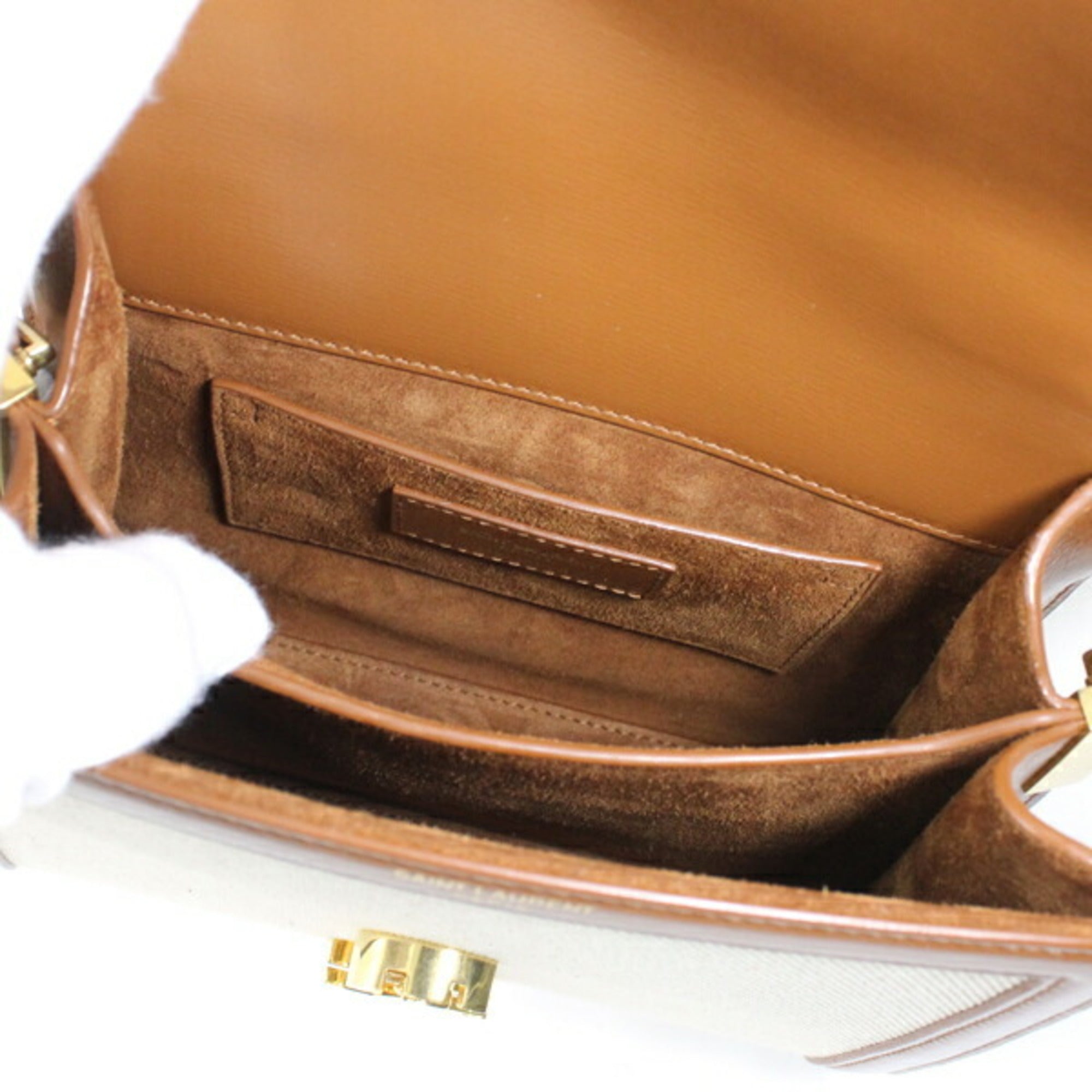 Saint Laurent Brown Canvas Leather Shoulder Bag (Pre-Owned)