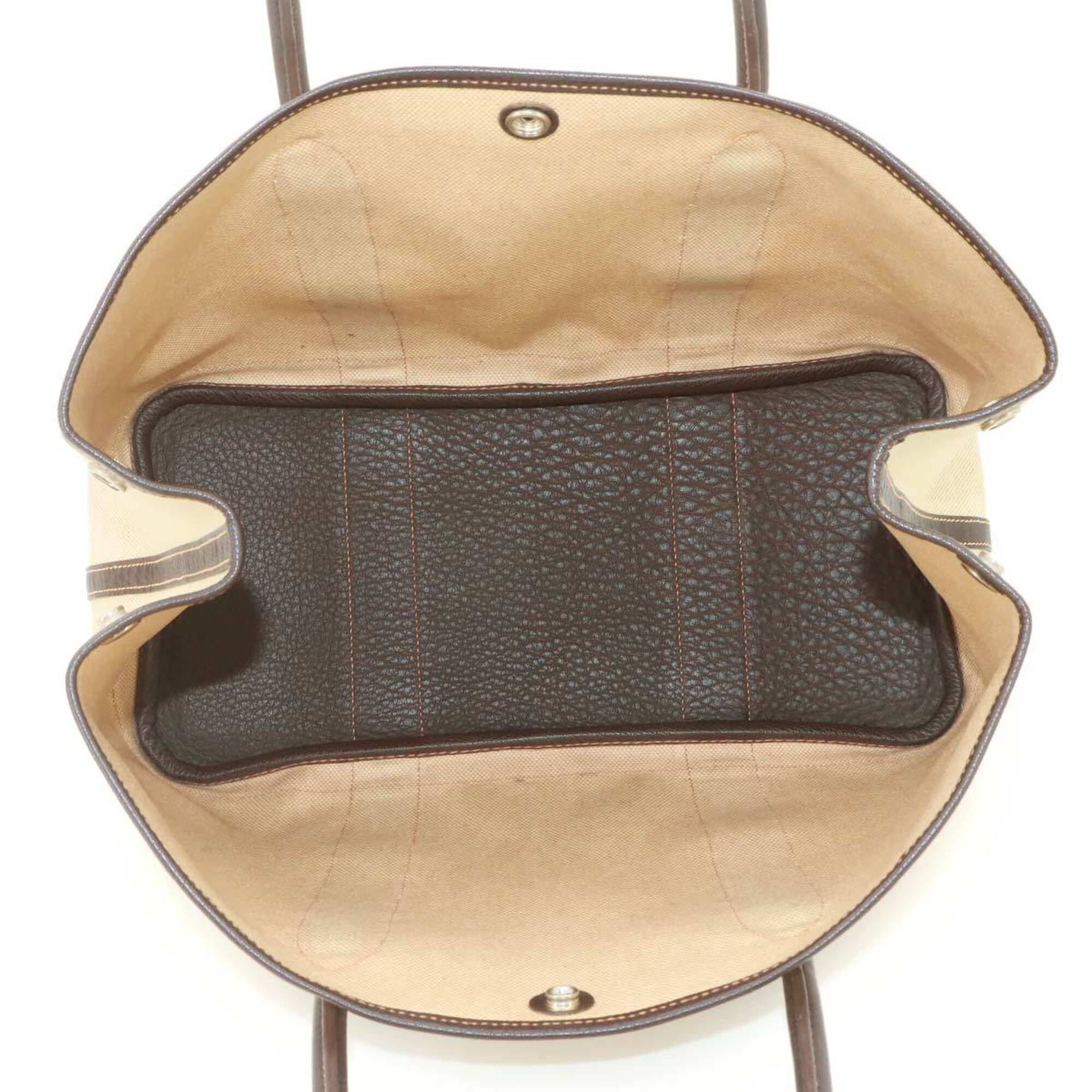 Hermes Marron Natural Toile H Handbag Tote Bag (Pre-Owned)