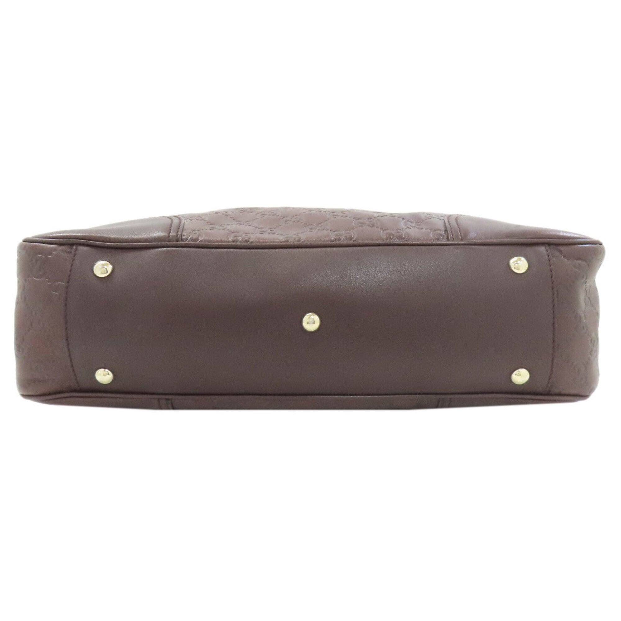 Gucci Dark Brown Leather Tote Bag (Pre-Owned)