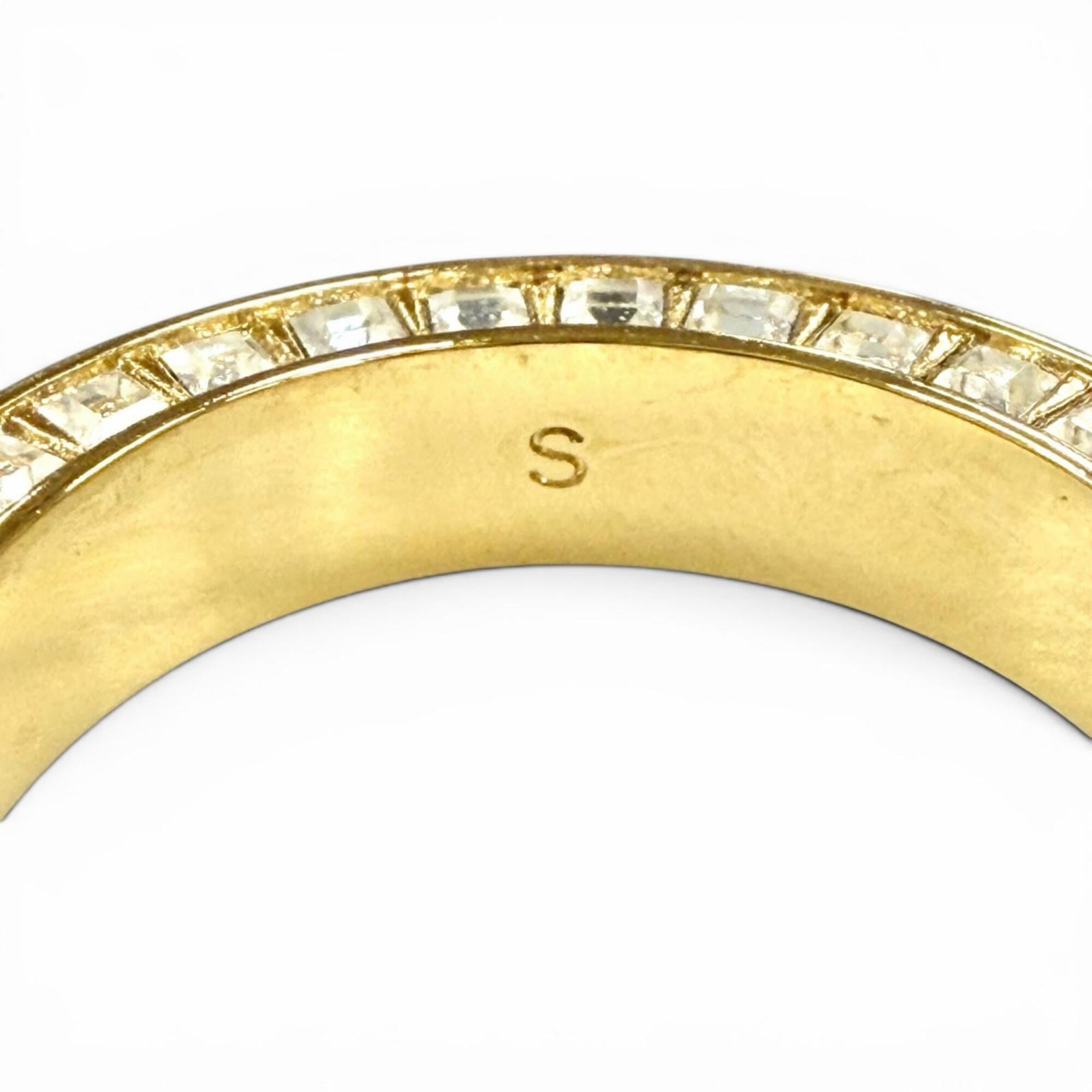 Christian Dior Gold White Band Ring (Pre-Owned)