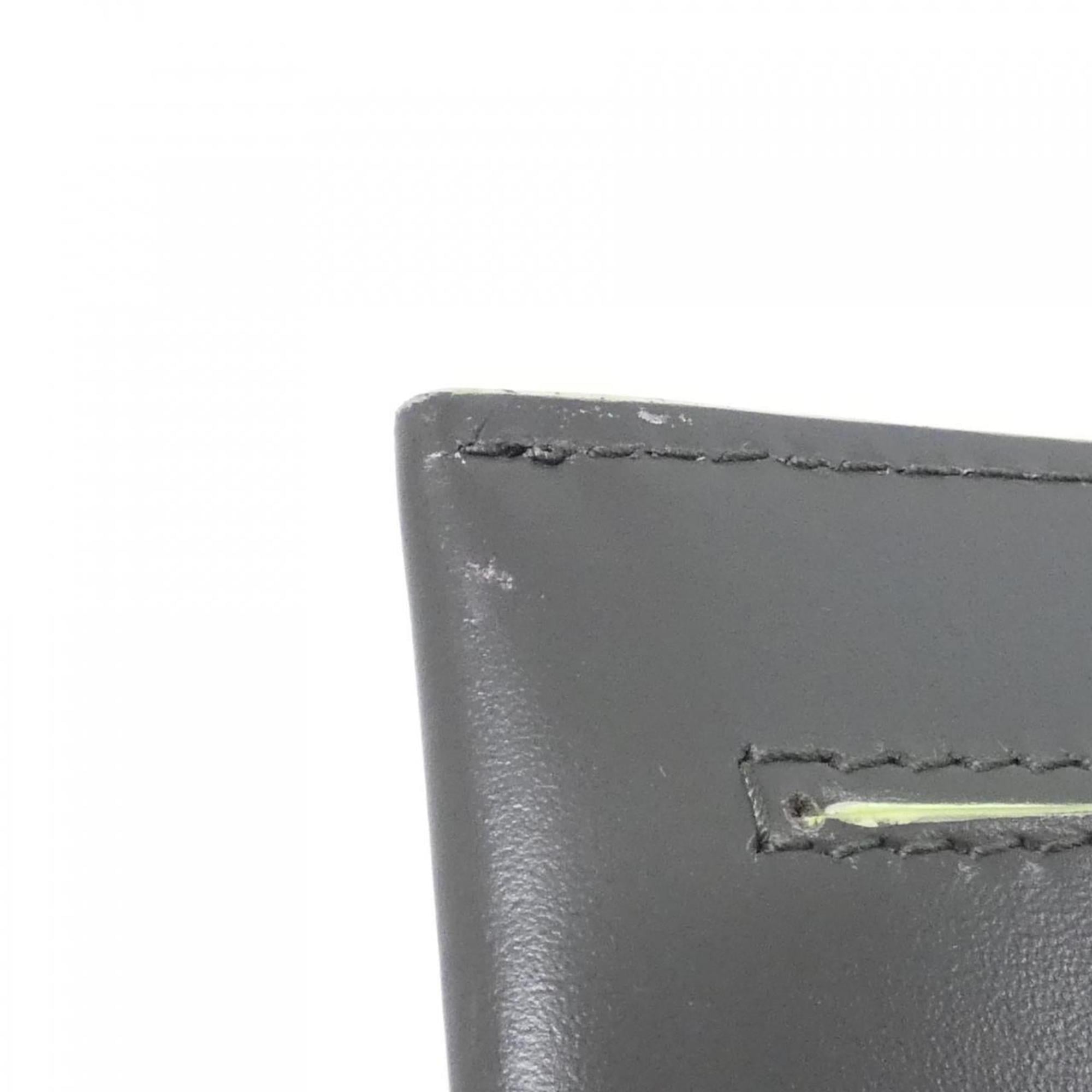 Bvlgari Gray Green Leather Long Wallet (Bi-Fold) (Pre-Owned)