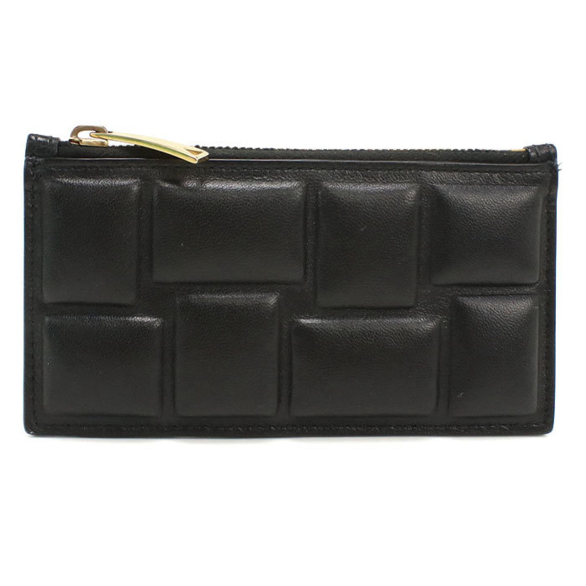 Bottega Veneta Black Leather Coin Purse/Coin Case (Pre-Owned)