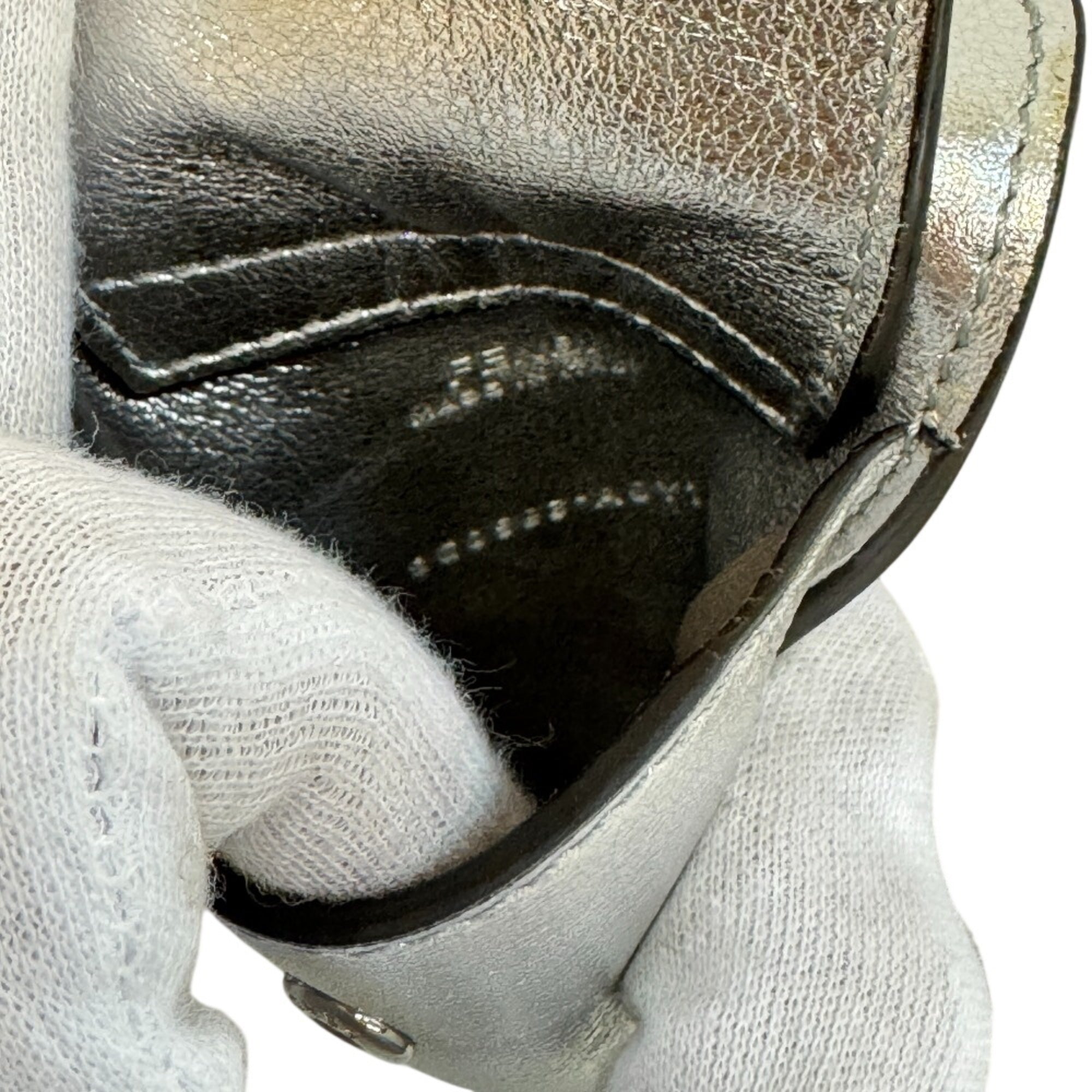 Fendi Silver Leather Fanny Pack (Pre-Owned)