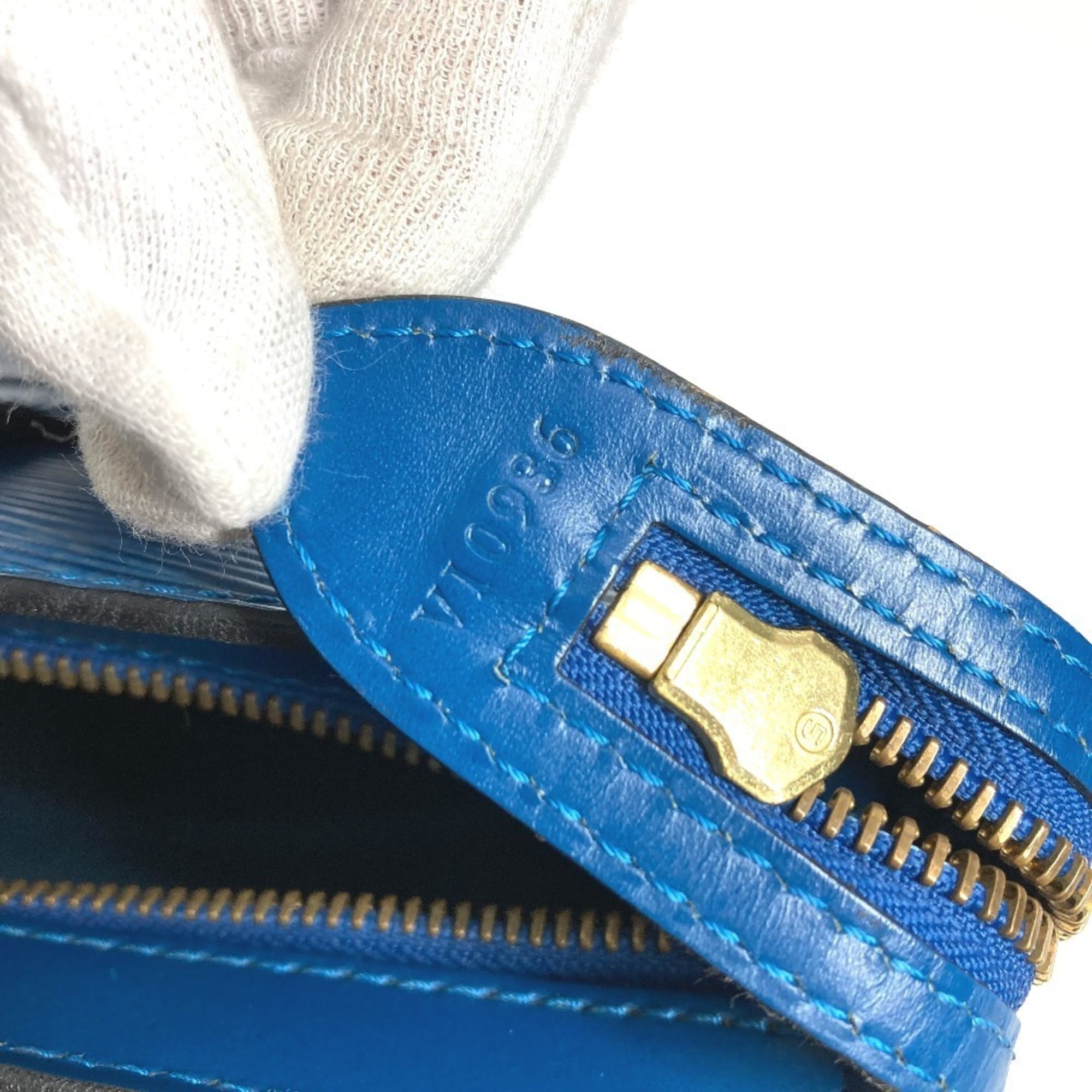 Louis Vuitton Epi Blue Toledo Blue Epi Leather Shoulder Bag Tote Bag (Pre-Owned)