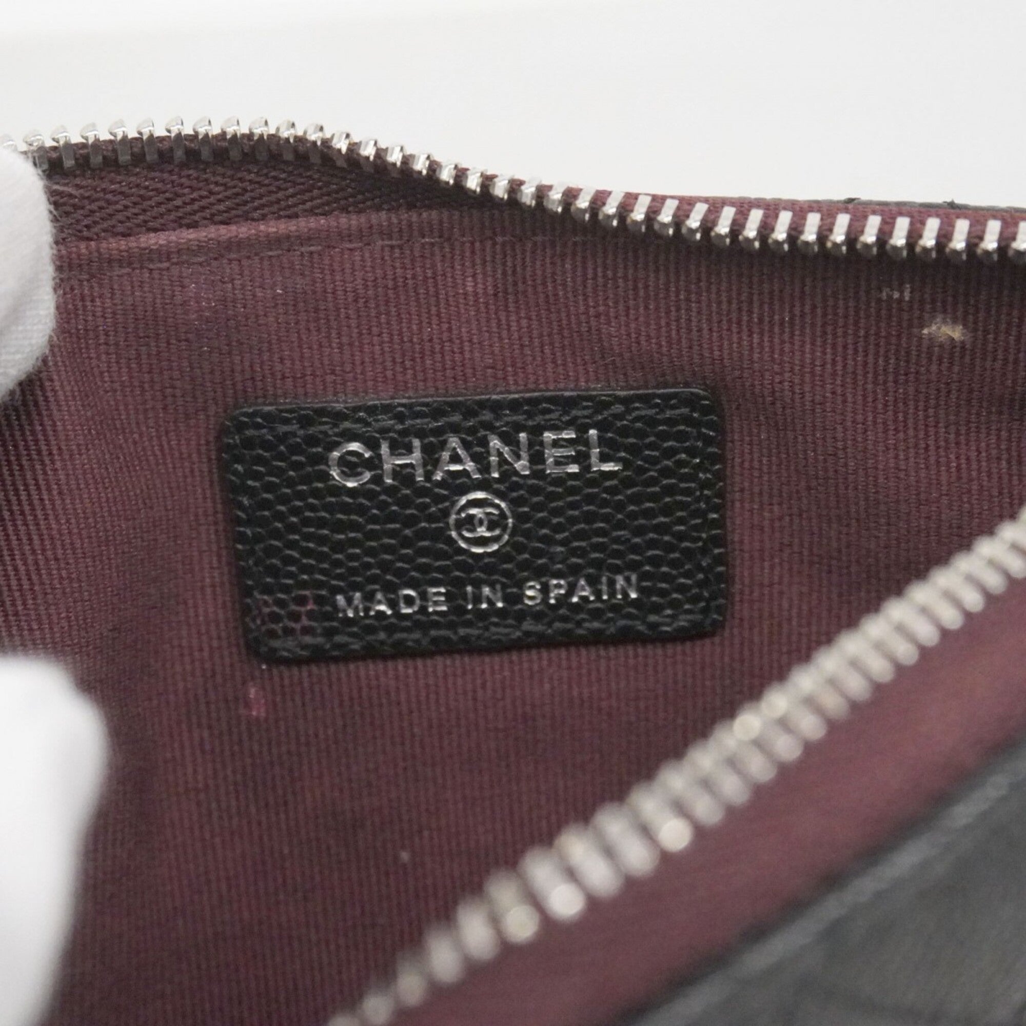 Chanel Black Grained Calfskin Pouch (Pre-Owned)