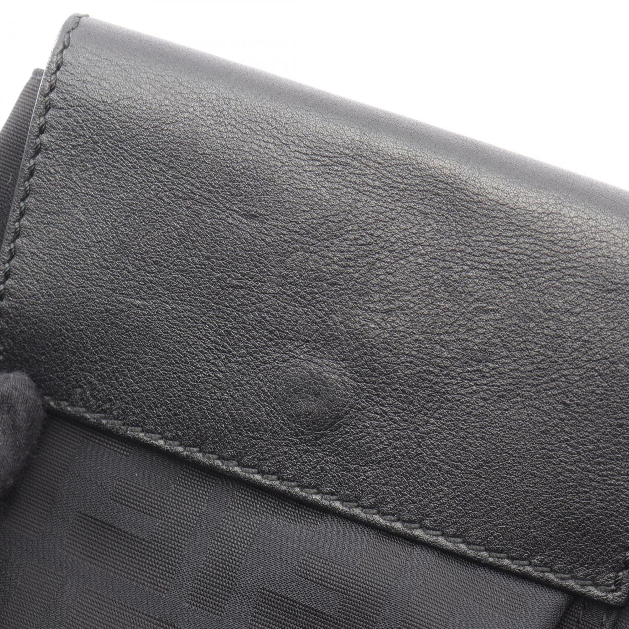 Fendi Zucca Black Nylon Leather Fanny Pack Handbag (Pre-Owned)