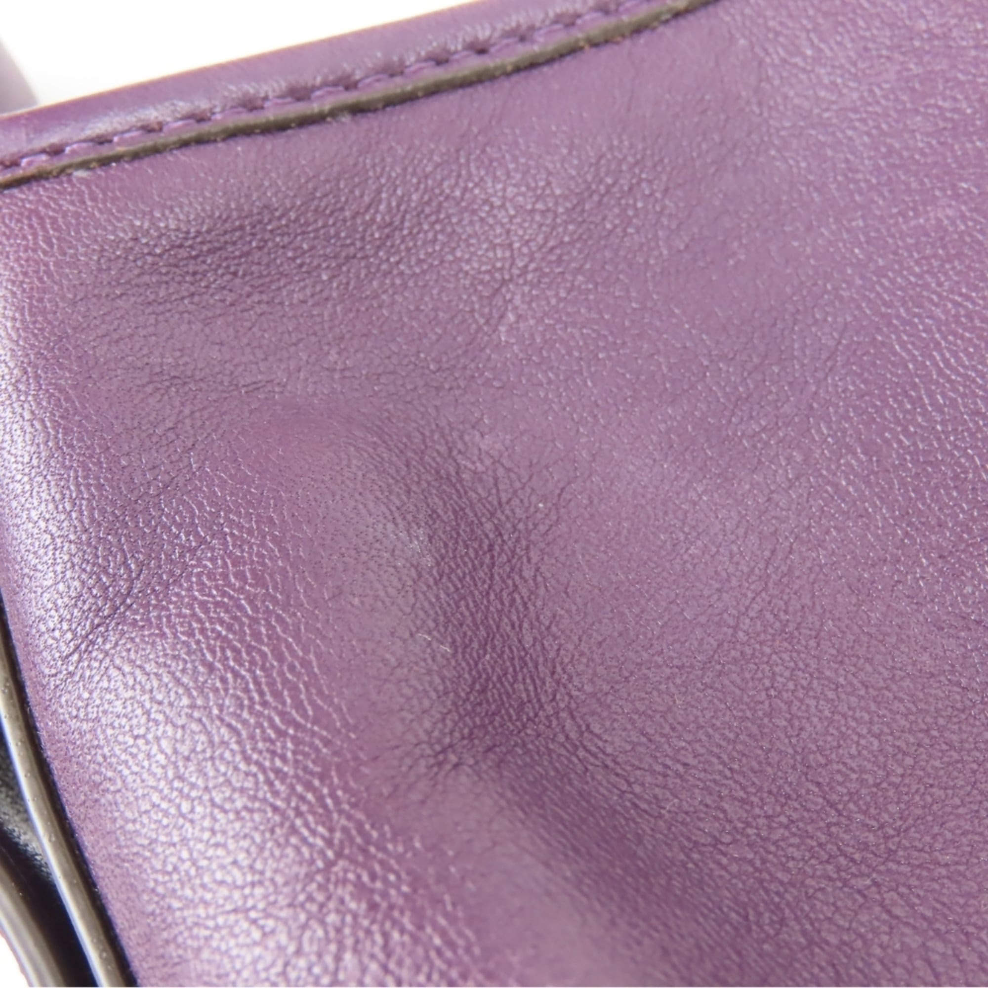 Coach Dark Purple Leather Shoulder Bag (Pre-Owned)
