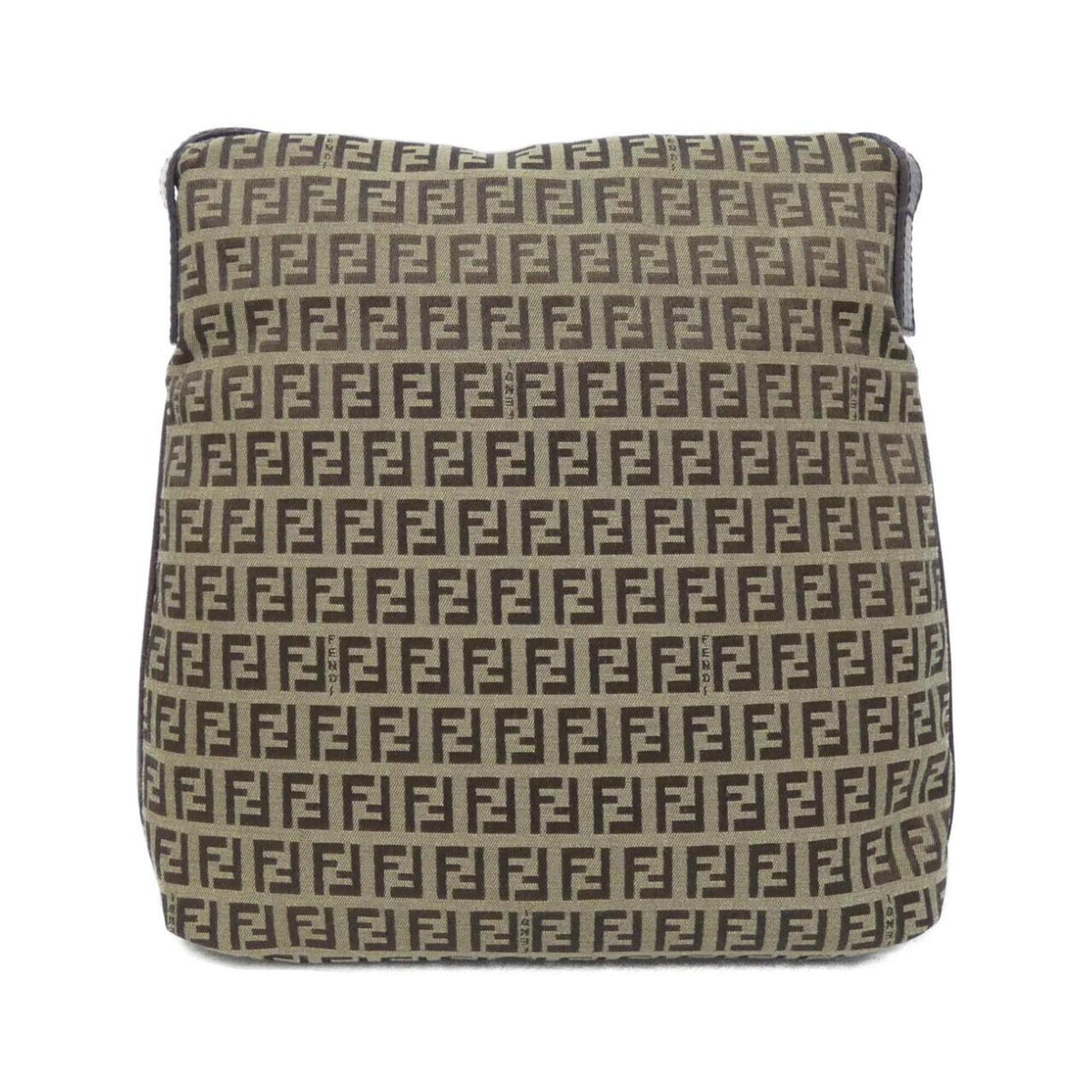 Fendi Beige Brown Canvas Shoulder Bag (Pre-Owned)