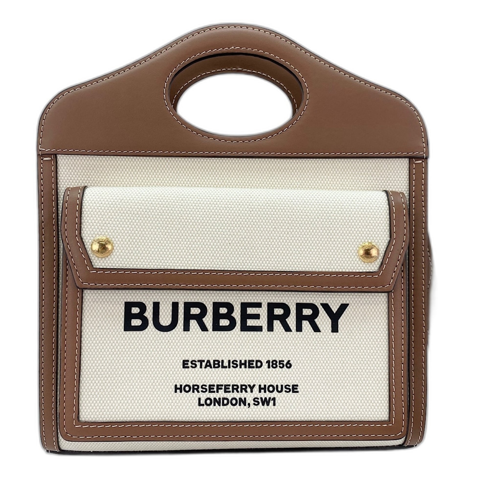 Burberry Brown Canvas Handbag (Pre-Owned)