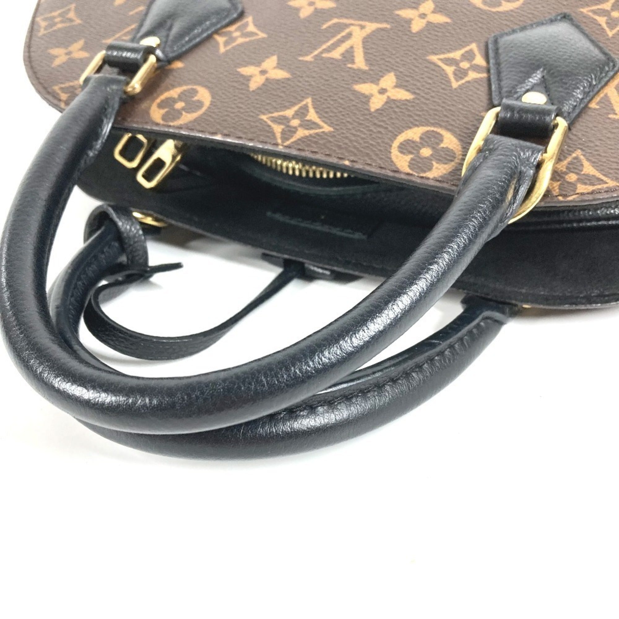Louis Vuitton Black Brown Noir Monogram Canvas Leather Handbag Tote Bag (Pre-Owned)