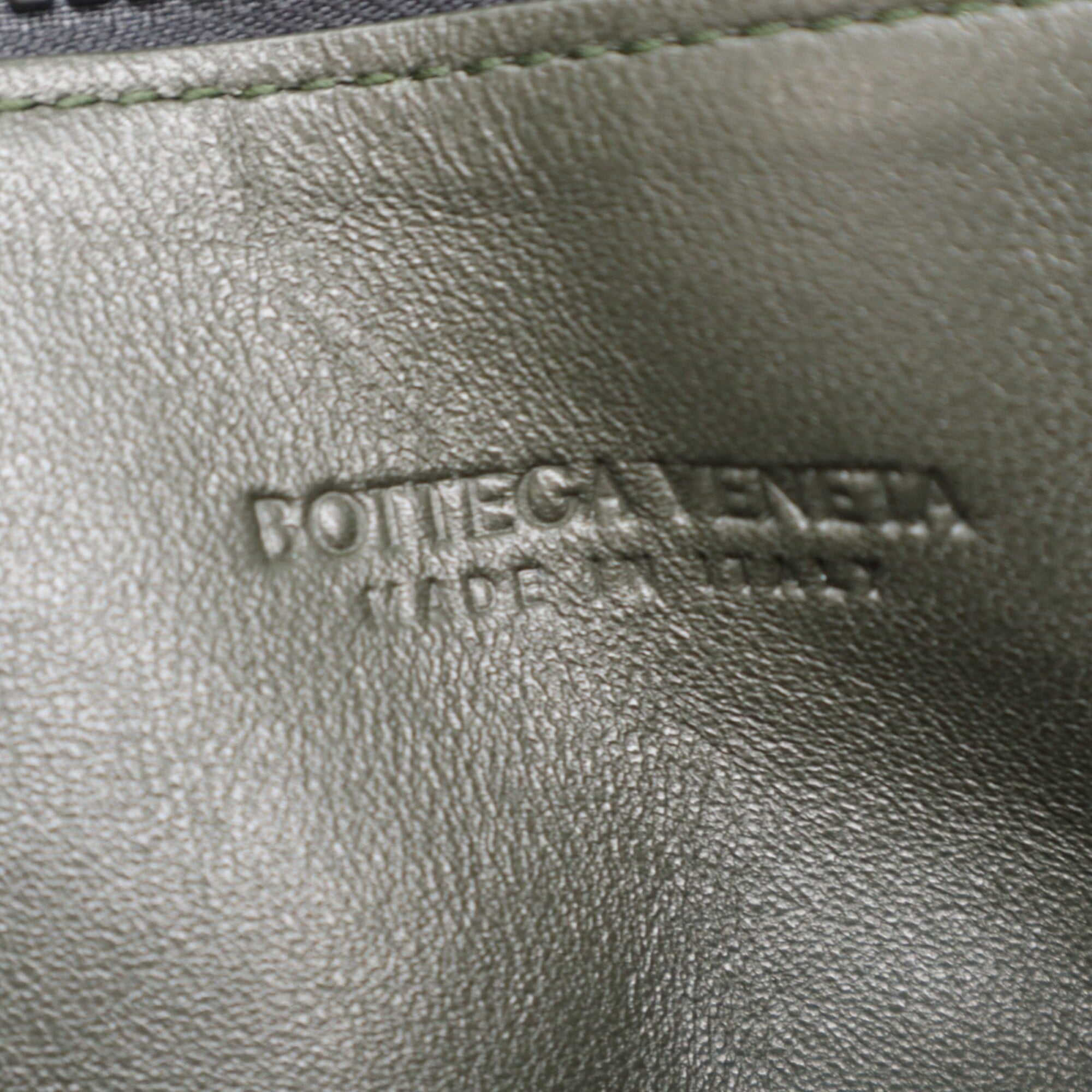 Bottega Veneta Khaki Leather Clutch Bag Document Case (Pre-Owned)