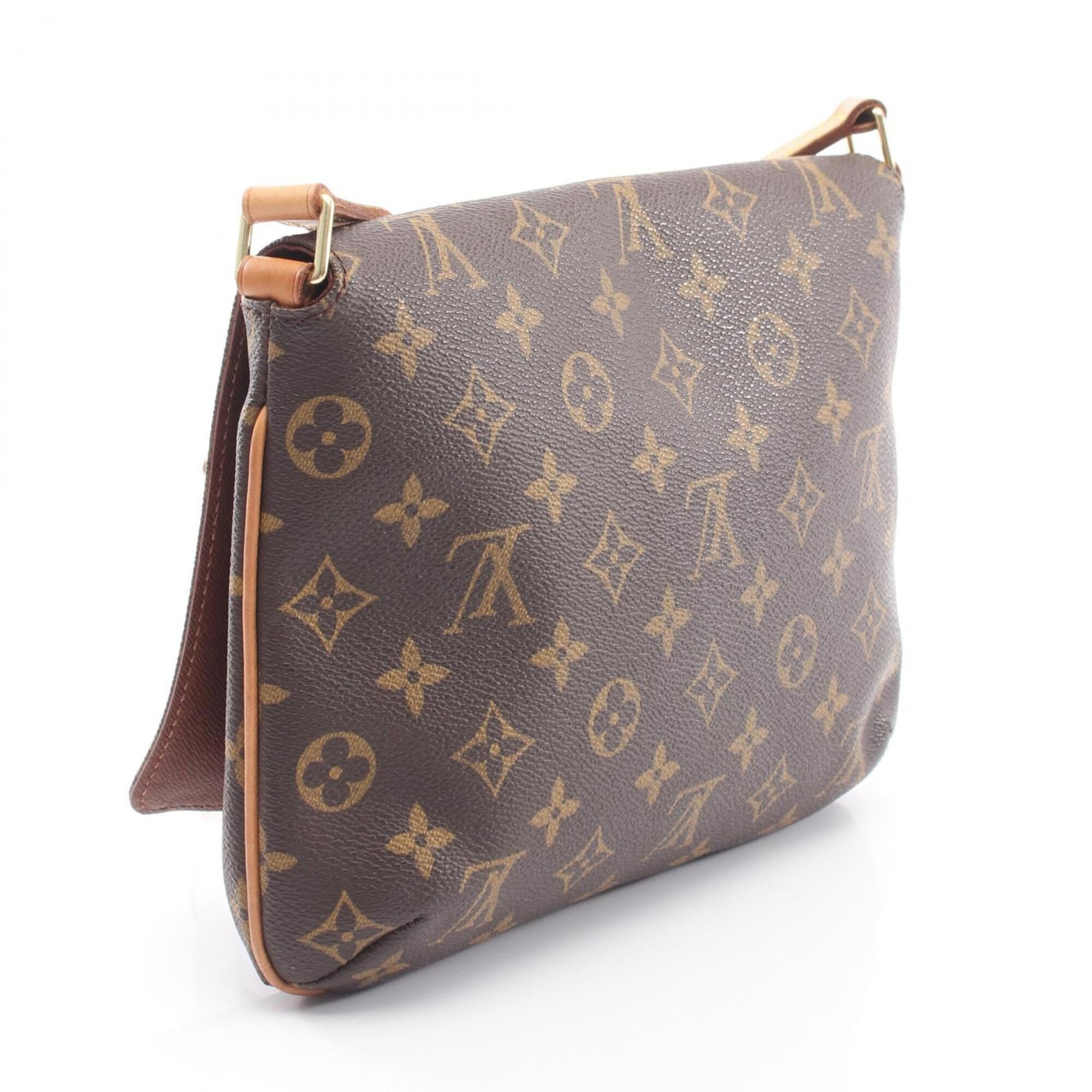 Louis Vuitton Brown Coated Canvas Leather Handbag Shoulder Bag (Pre-Owned)