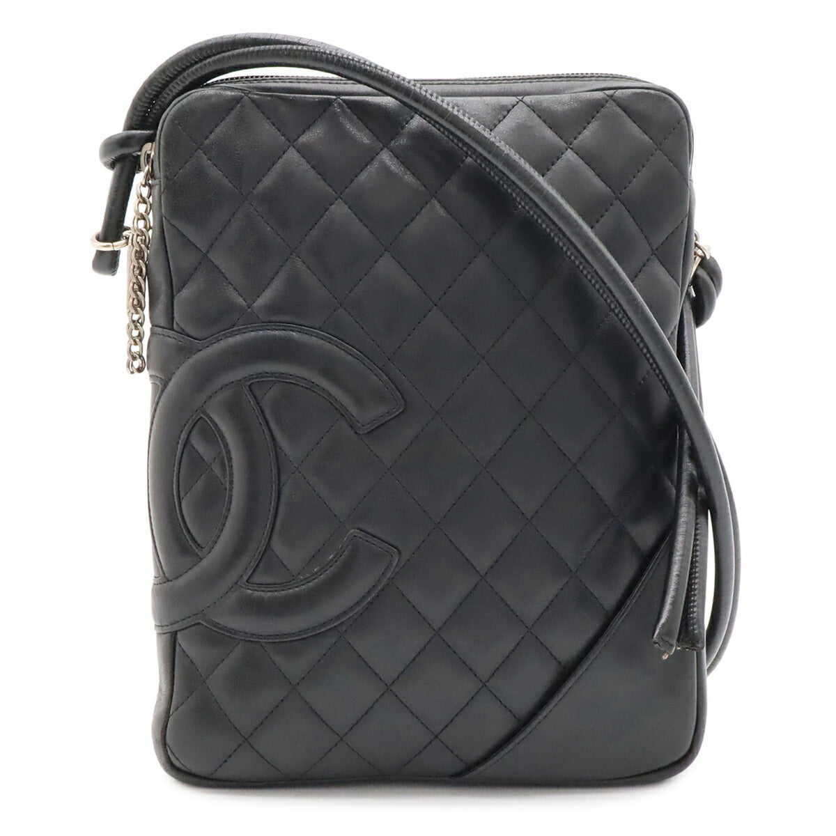 Chanel Black White Leather Shoulder Bag (Pre-Owned)
