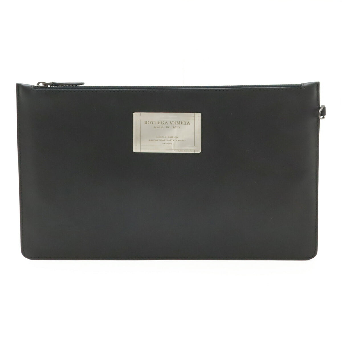 Bottega Veneta Clear Black Pvc Leather Pouch Tote Bag (Pre-Owned)