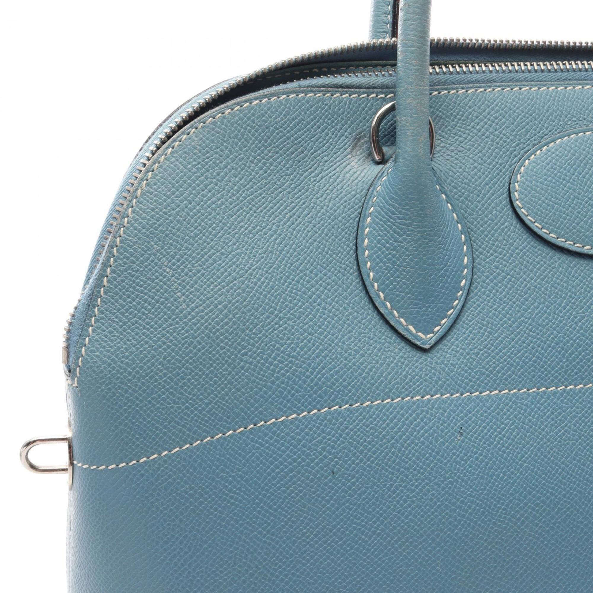 Hermes Blue Blue Jean Epsom Leather Leather Handbag (Pre-Owned)