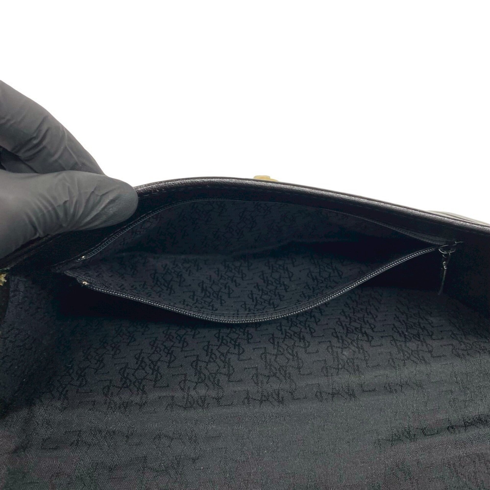 Yves Saint Laurent Black Leather Pochette Shoulder Bag (Pre-Owned)