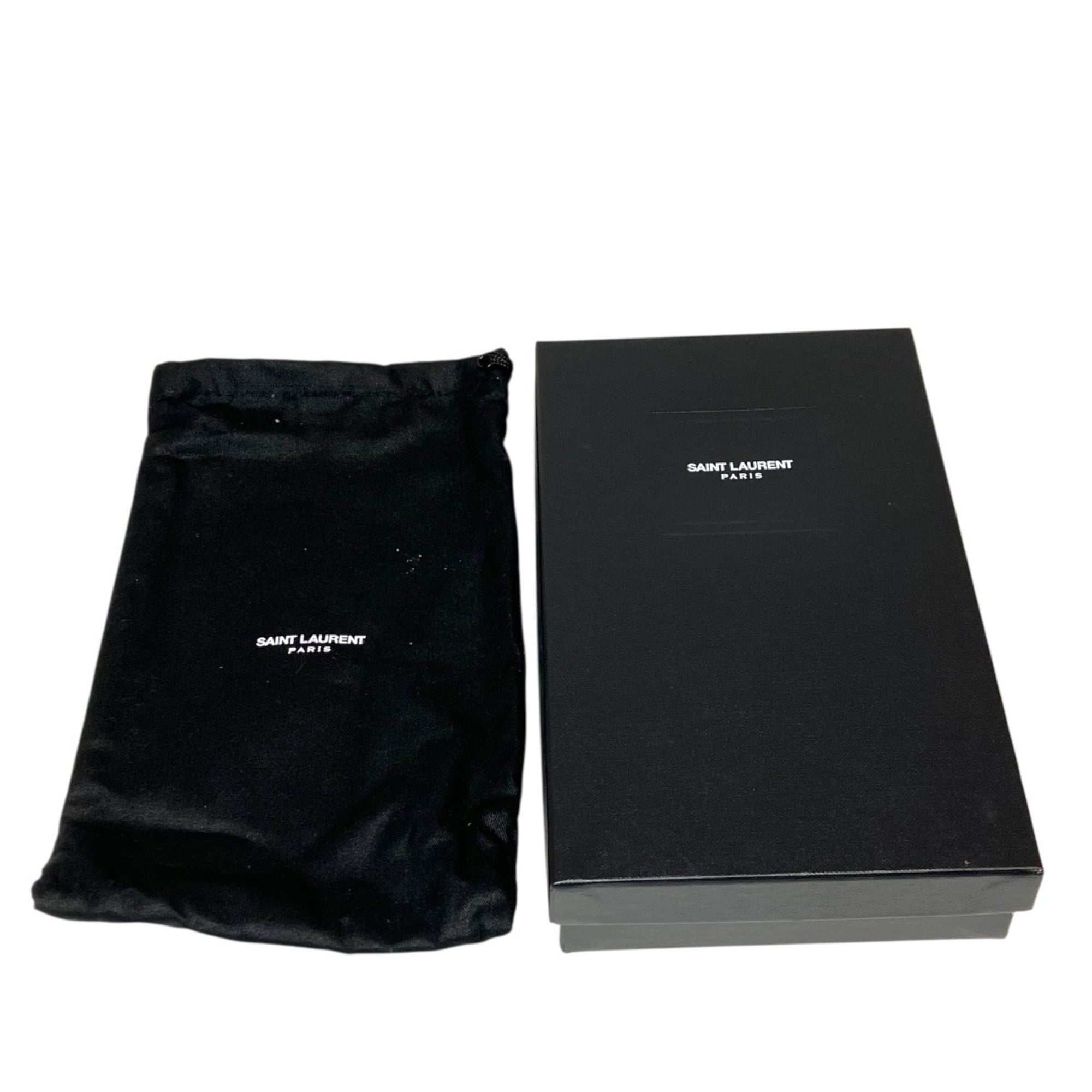 Saint Laurent Black Leather Long Wallet (Bi-Fold) (Pre-Owned)