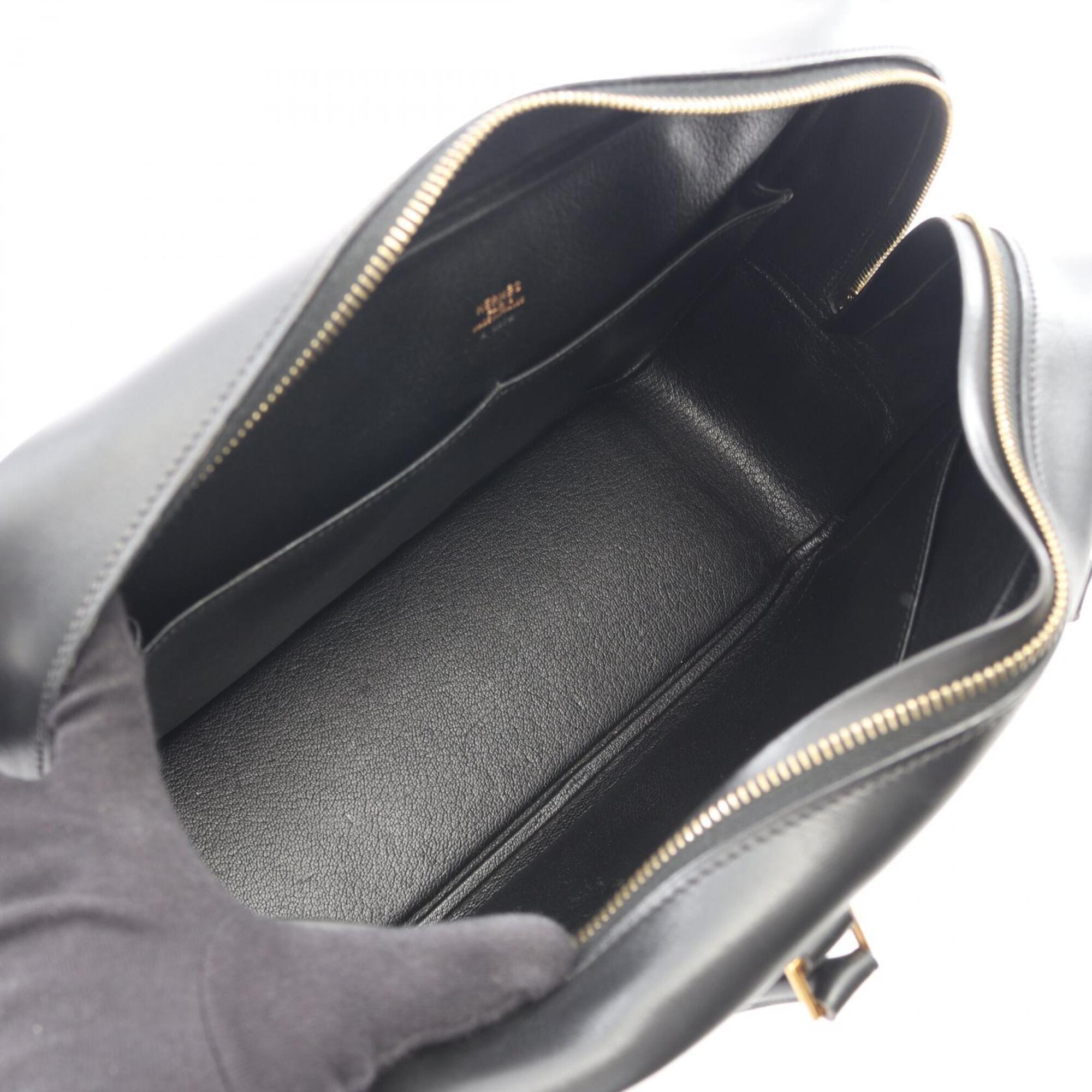 Hermes Black Leather Handbag (Pre-Owned)