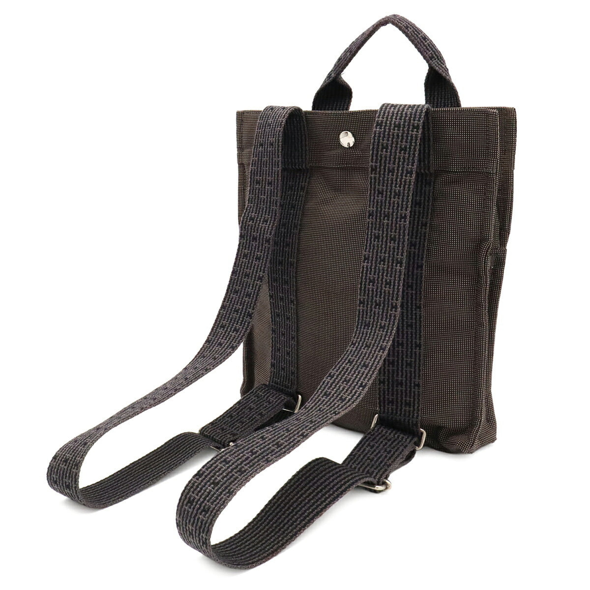 Hermes Gray Canvas Backpack Shoulder Bag (Pre-Owned)