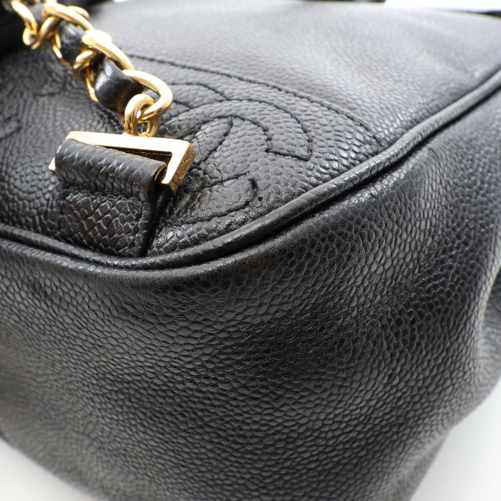 Chanel Black Grained Calfskin Backpack Handbag (Pre-Owned)