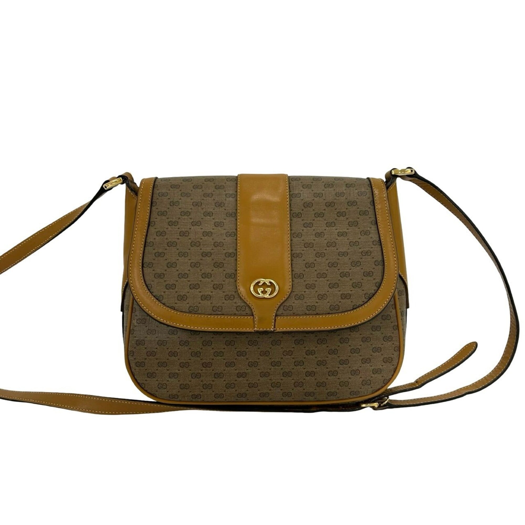 Gucci Brown Leather Pvc Pochette Shoulder Bag (Pre-Owned)