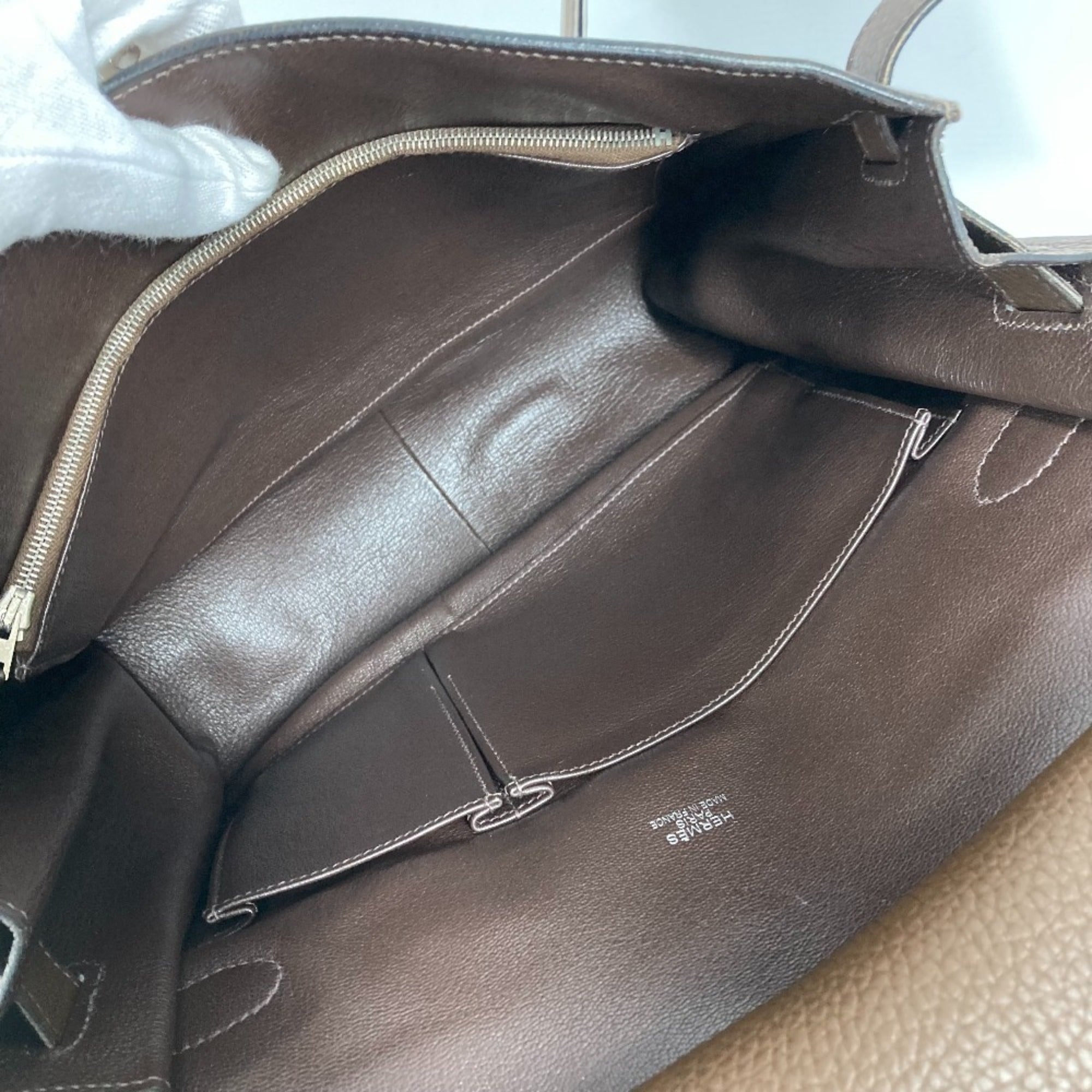Hermes Jypsiere Dark Brown Taurillon Clemence Leather Shoulder Bag (Pre-Owned)