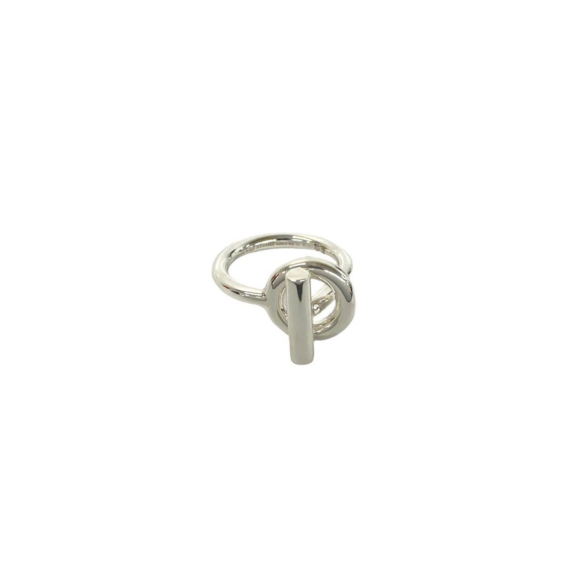 Hermes Silver Silver 925 Band Ring (Pre-Owned)
