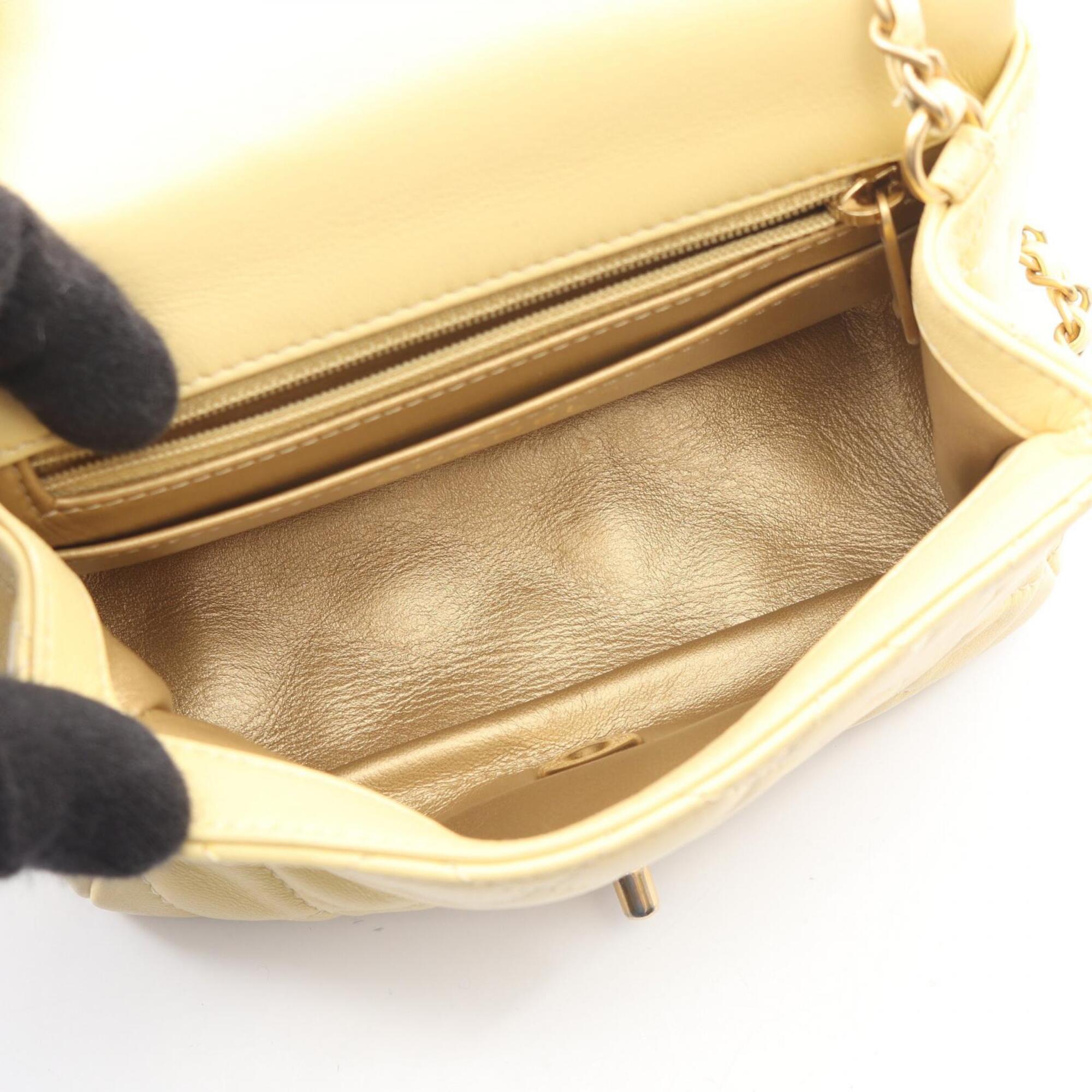 Chanel Yellow Leather Handbag Shoulder Bag (Pre-Owned)