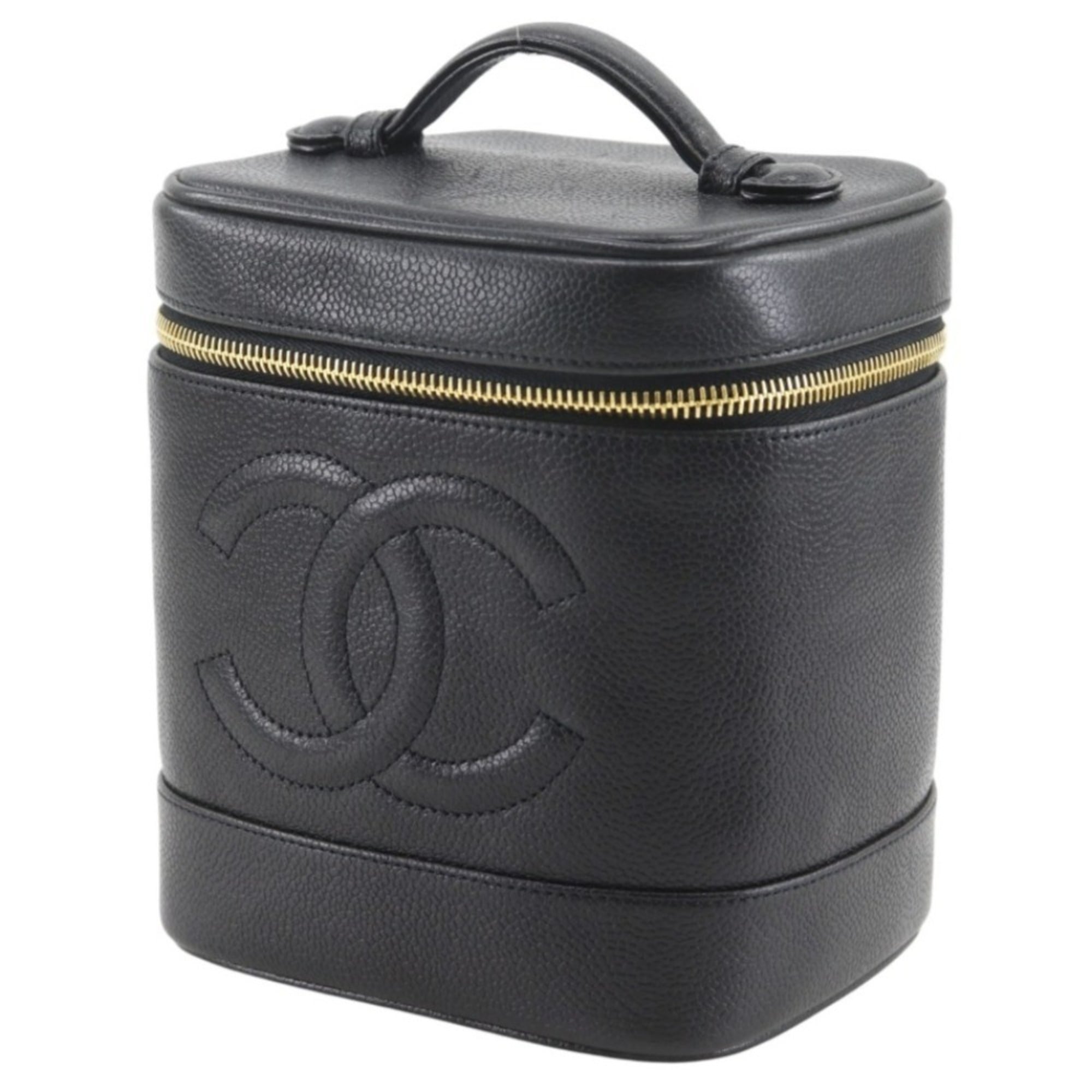 Chanel Black Grained Calfskin Handbag Pouch (Pre-Owned)