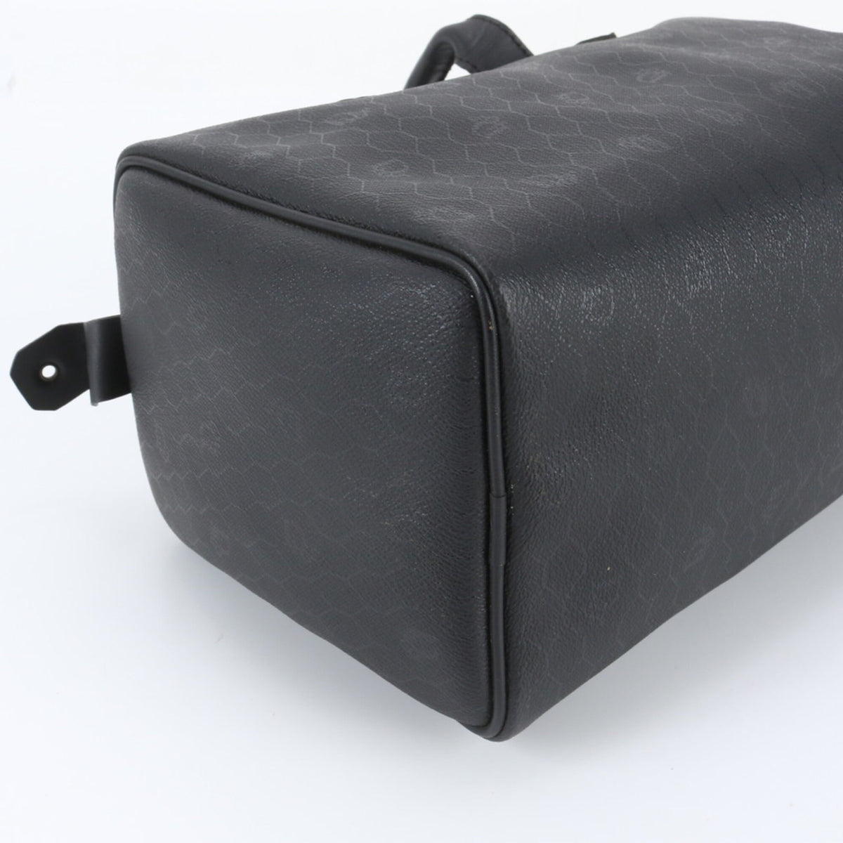 Christian Dior Black Leather Coated Canvas Boston Bag Handbag Tote Bag (Pre-Owned)