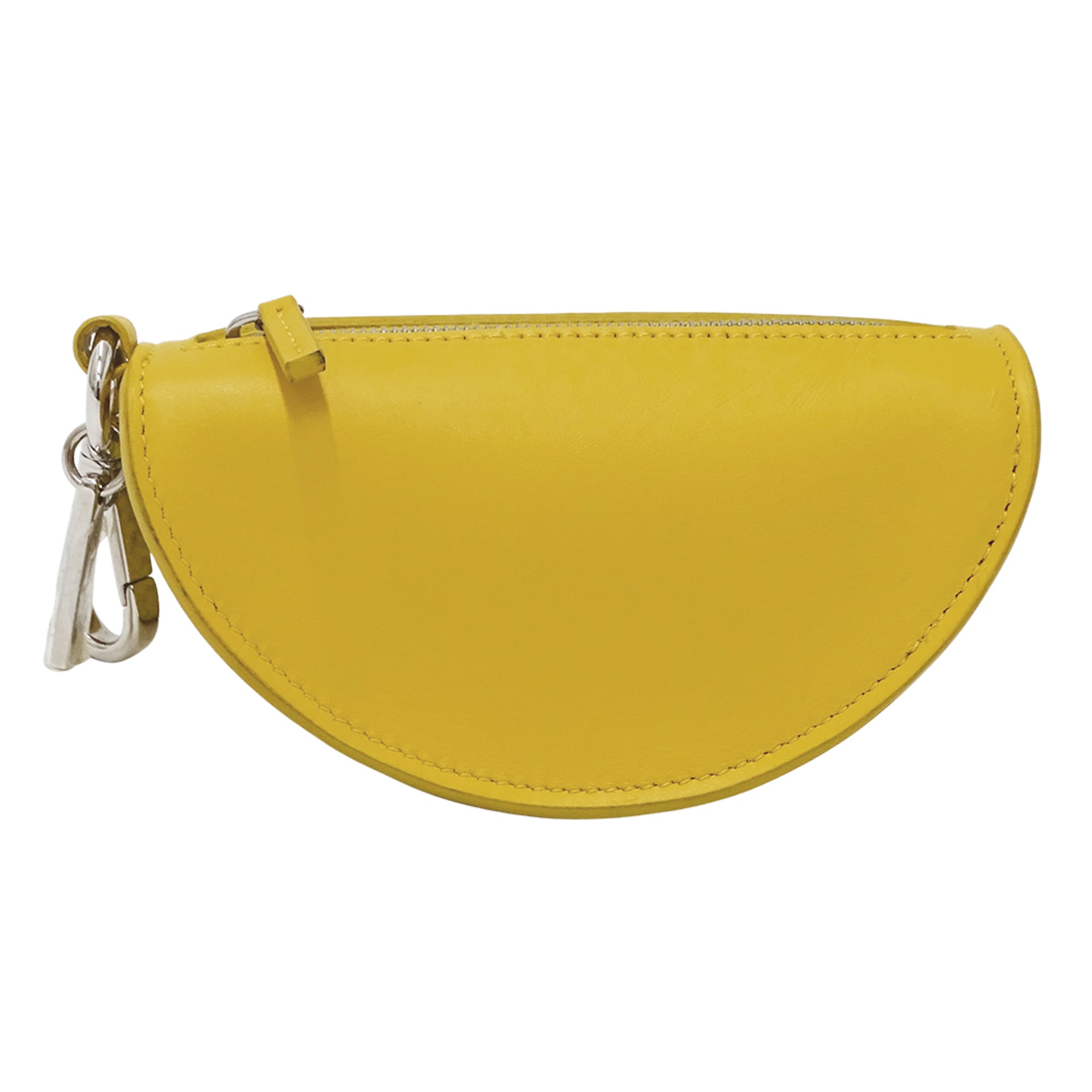 Fendi Yellow Leather Wool Handbag Pouch (Pre-Owned)