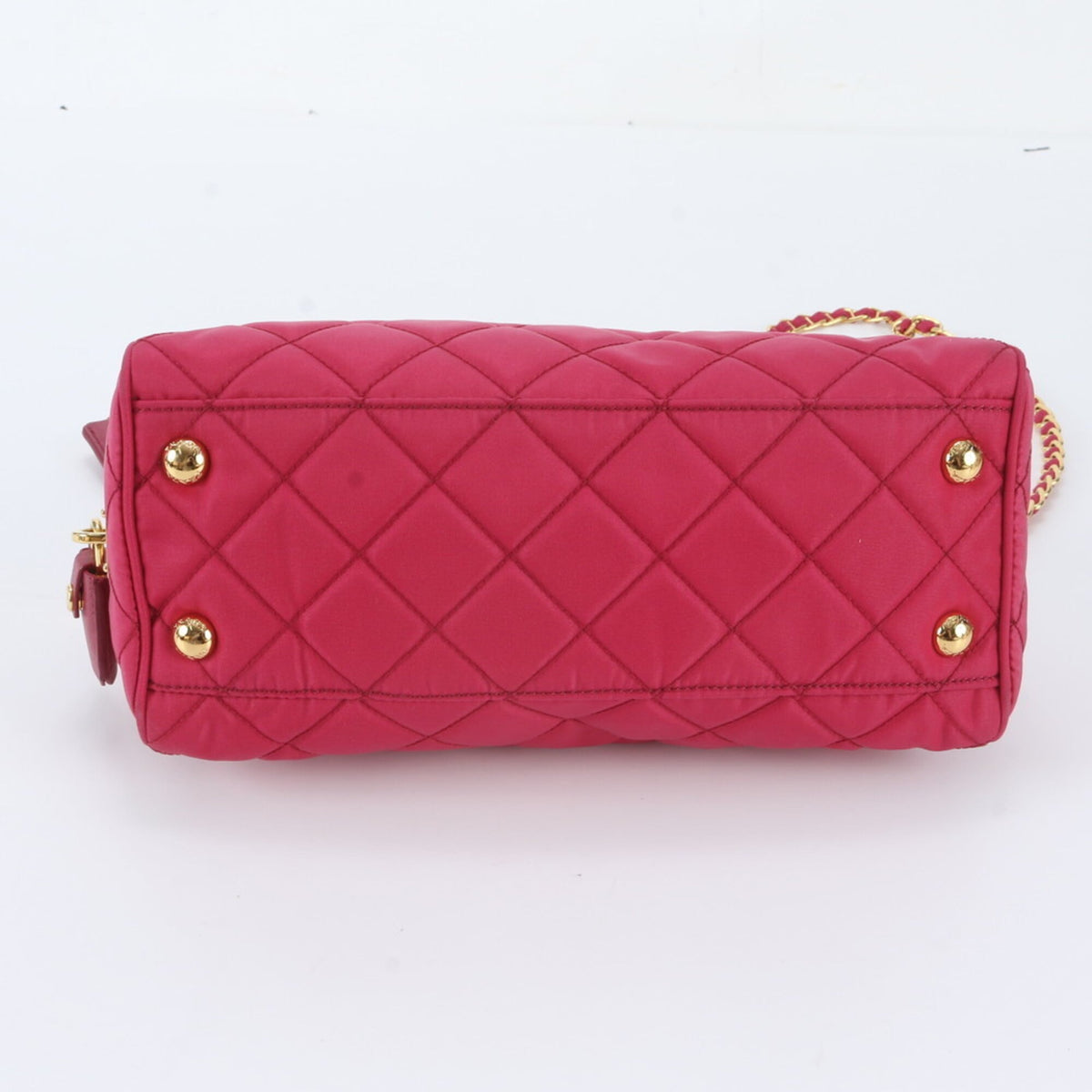 Prada Pink Leather Nylon Handbag Shoulder Bag Tote Bag (Pre-Owned)