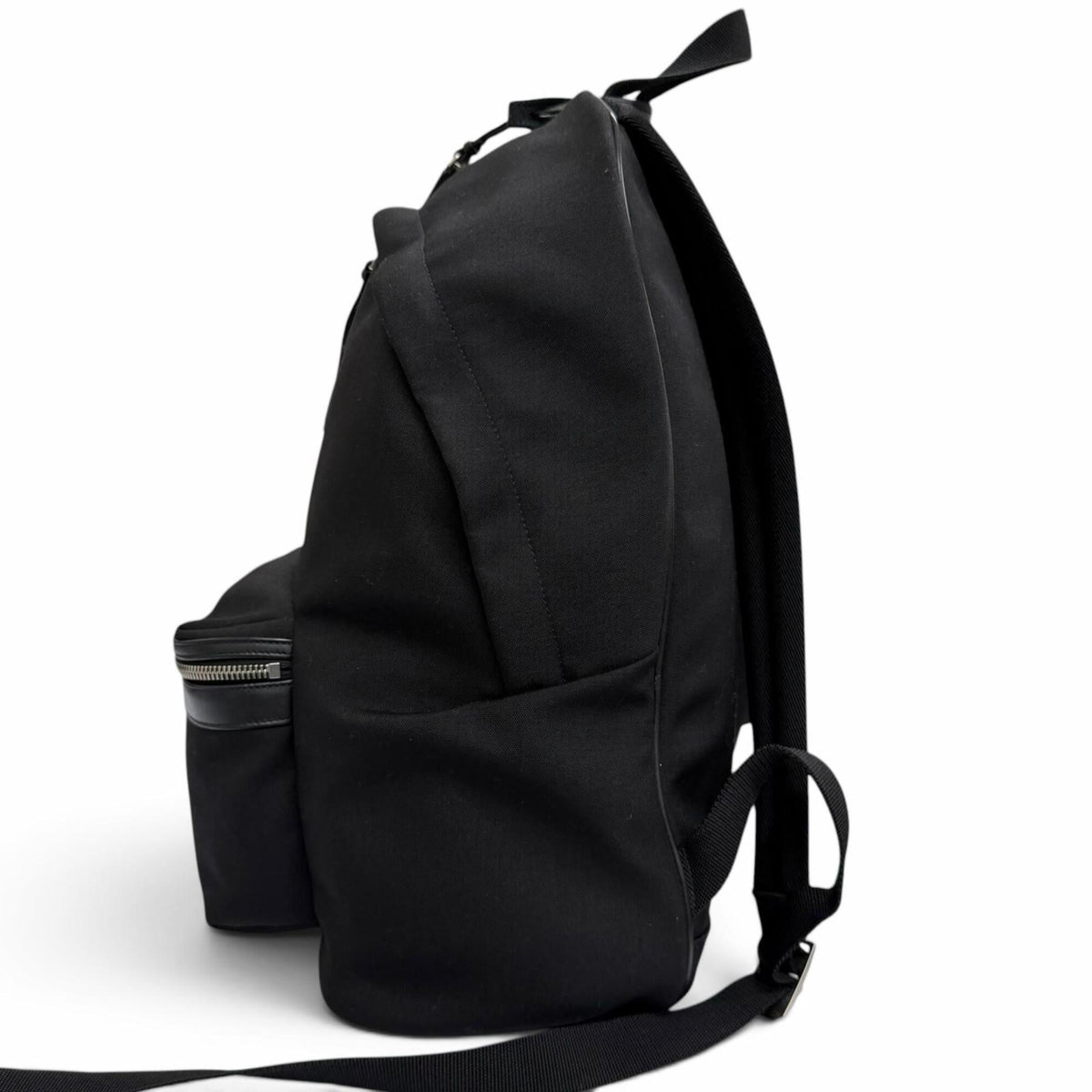 Saint Laurent Black Canvas Leather Backpack (Pre-Owned)