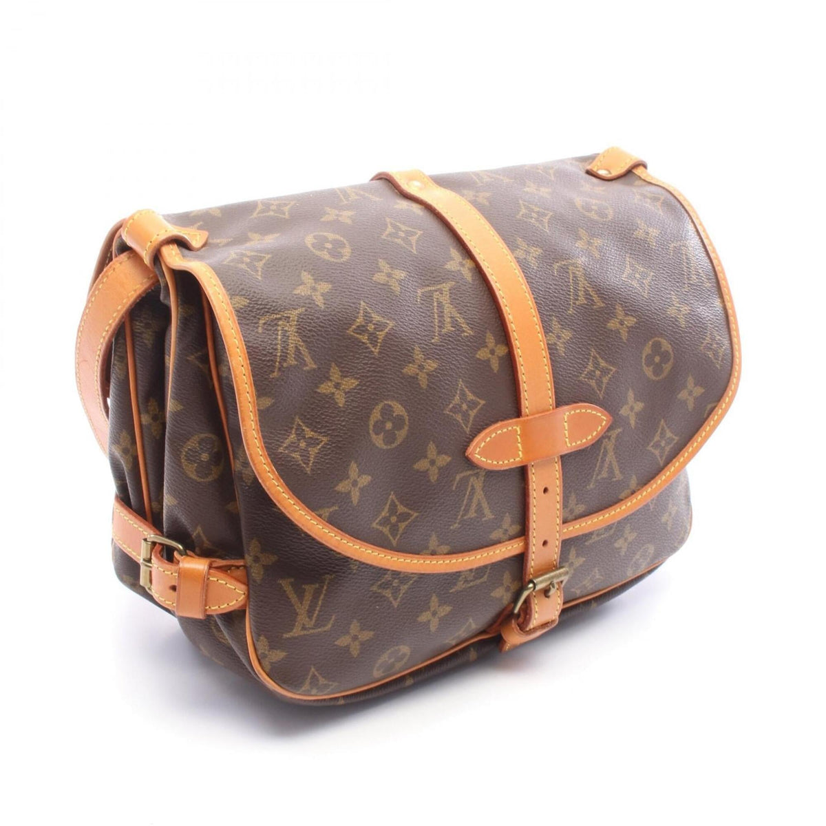 Louis Vuitton Brown Pvc Coated Canvas Monogram Leather Handbag Shoulder Bag (Pre-Owned)