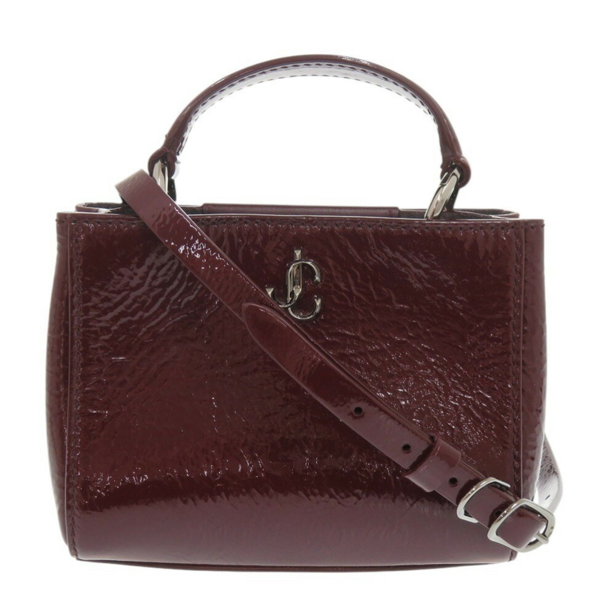 Jimmy Choo Bordeaux Patent Leather Handbag Shoulder Bag (Pre-Owned)