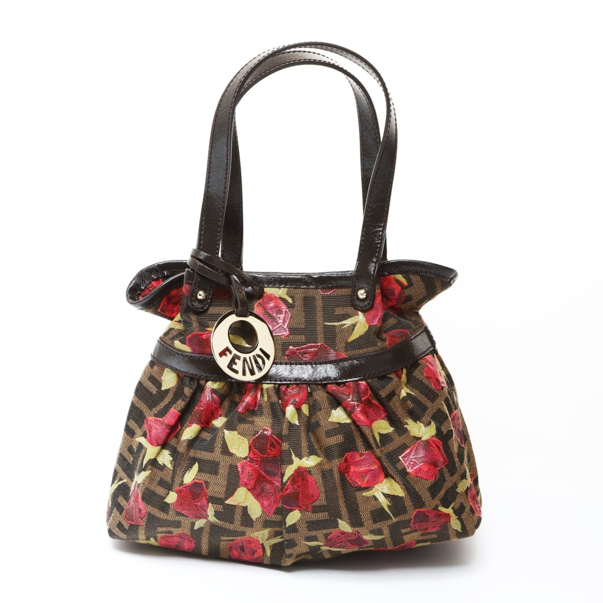 Fendi Zucca Brown Canvas Handbag (Pre-Owned)