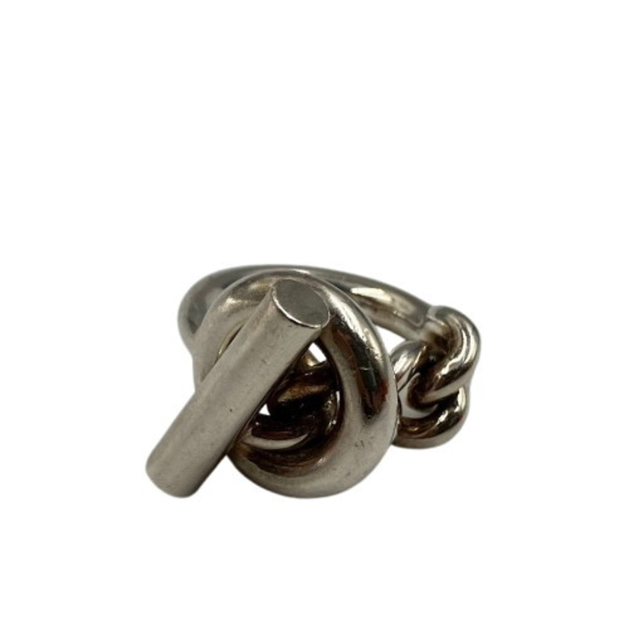 Hermes Silver Silver 925 Band Ring (Pre-Owned)