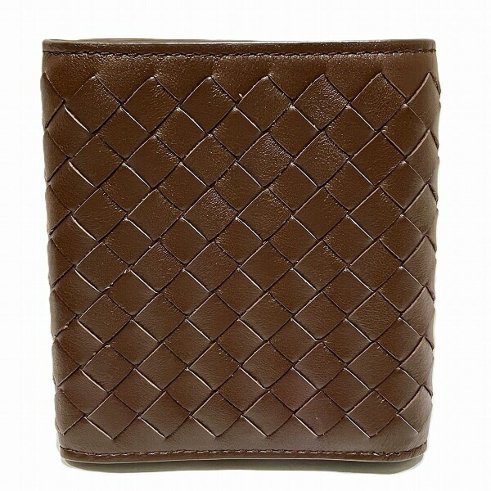 Bottega Veneta Dark Brown Leather Wallet (Tri-Fold) (Pre-Owned)