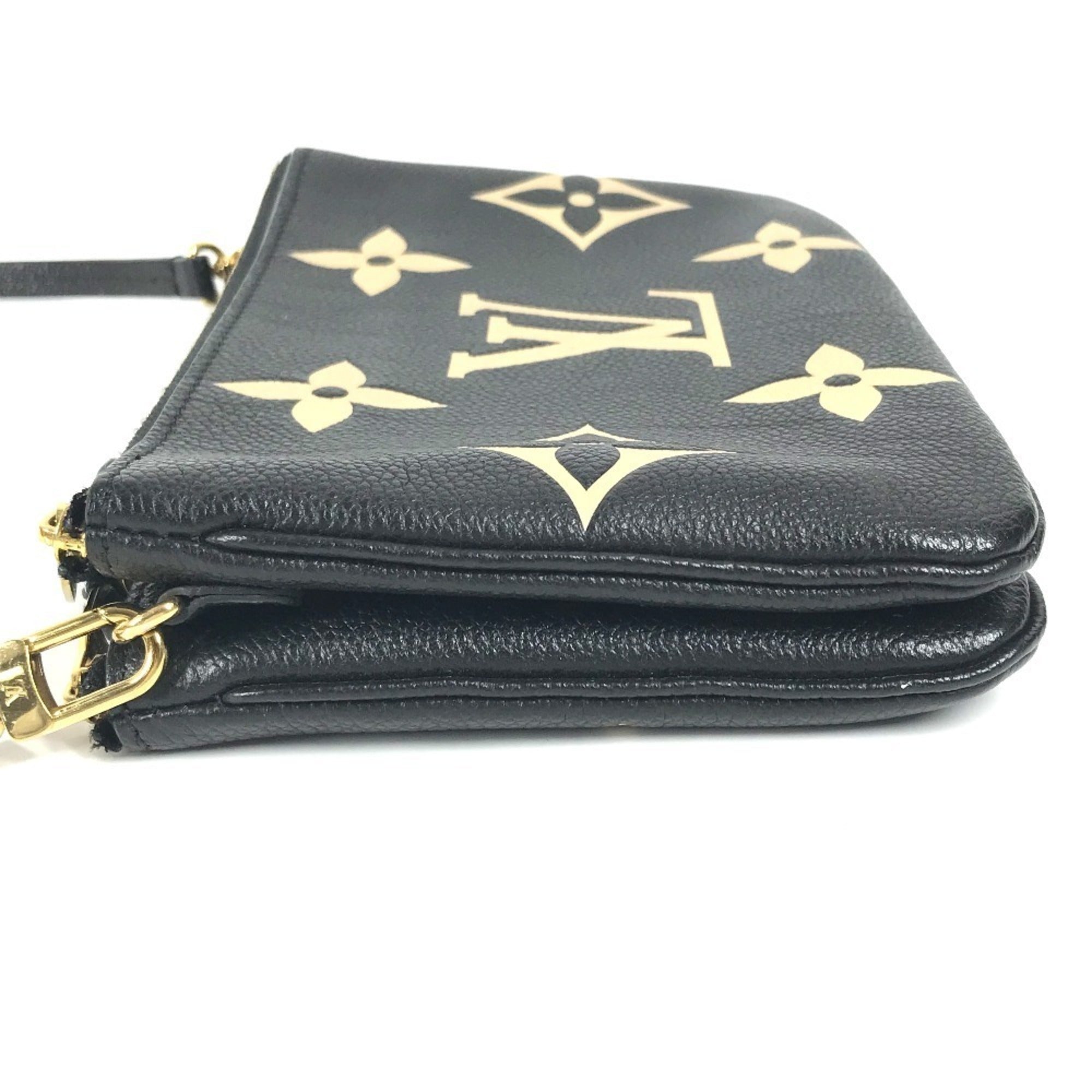 Louis Vuitton Beige Bicolor Black Noir Monogram Empreinte Clutch Bag Pochette Pouch Shoulder Bag (Pre-Owned)