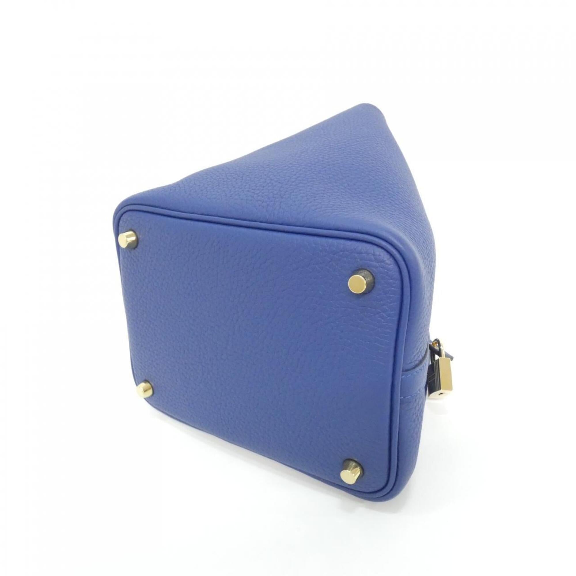 Hermes Blue Taurillon Clemence Leather Handbag (Pre-Owned)