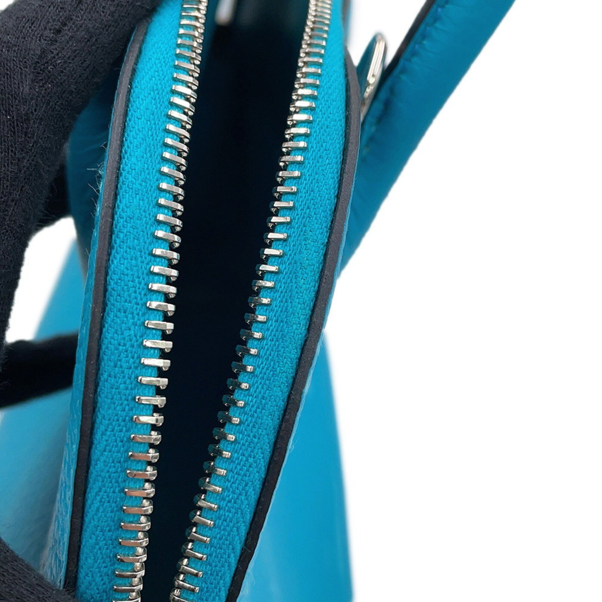 Hermes Bolide Turquoise Blue Taurillon Clemence Leather Handbag Shoulder Bag (Pre-Owned)