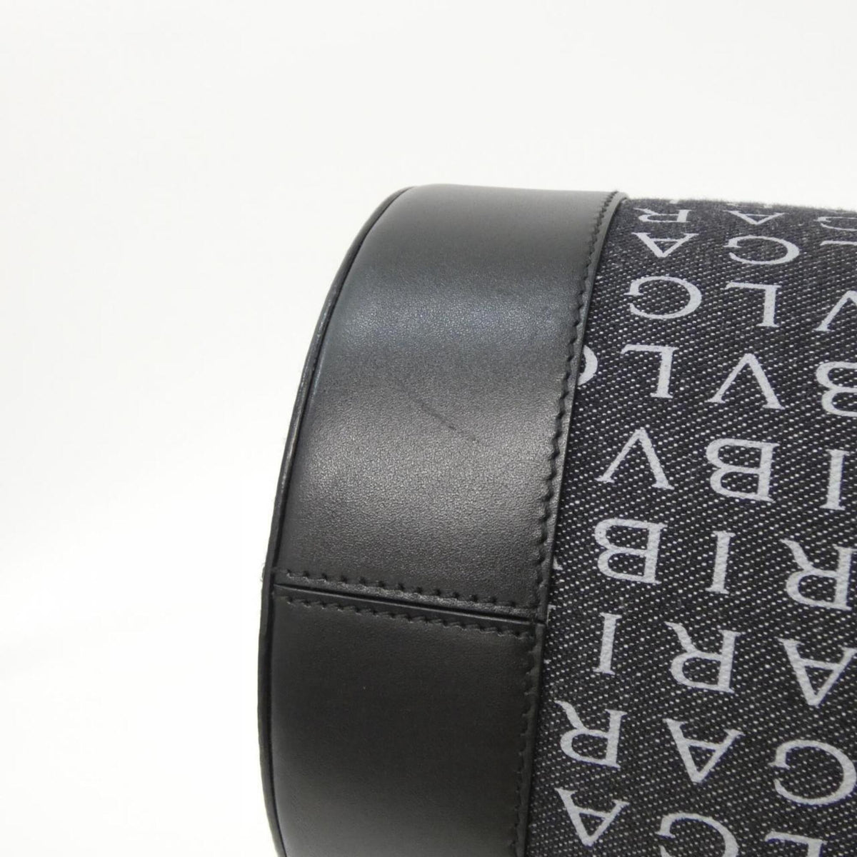 Bvlgari Black Gray Denim Shoulder Bag (Pre-Owned)