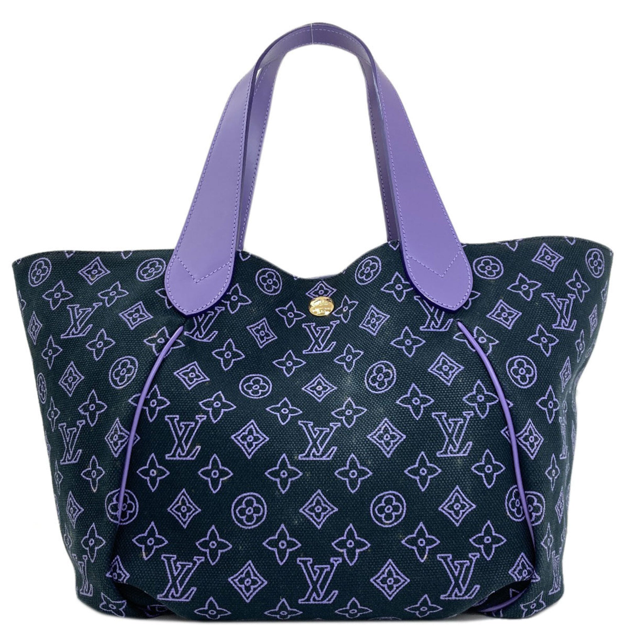 Louis Vuitton Black Purple Canvas Tote Bag (Pre-Owned)