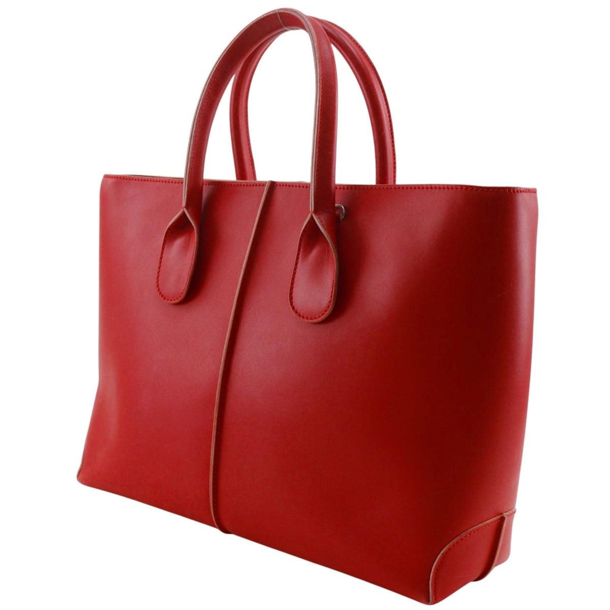 Tod's Red Color Leather Handbag (Pre-Owned)