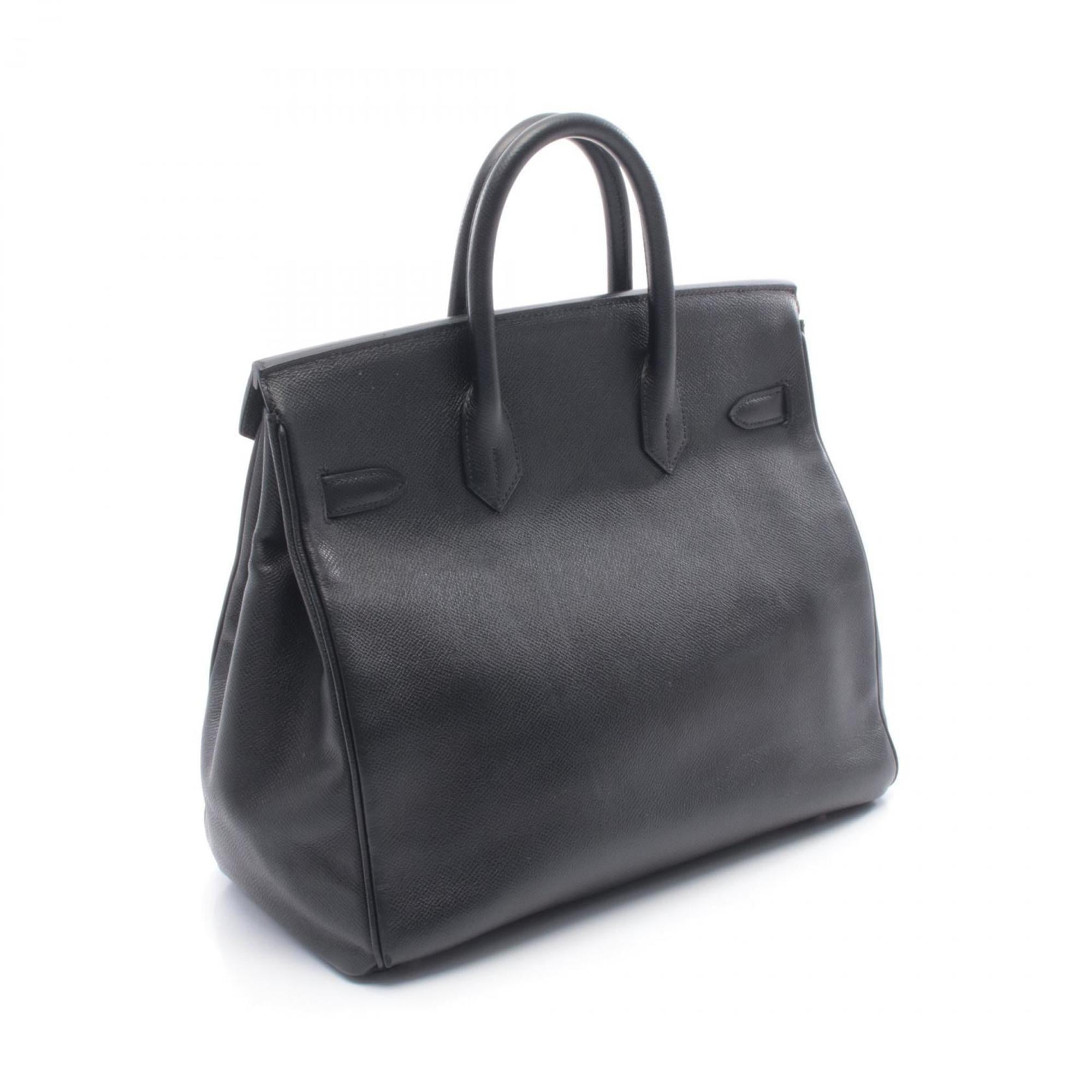 Hermes Black Leather Handbag (Pre-Owned)