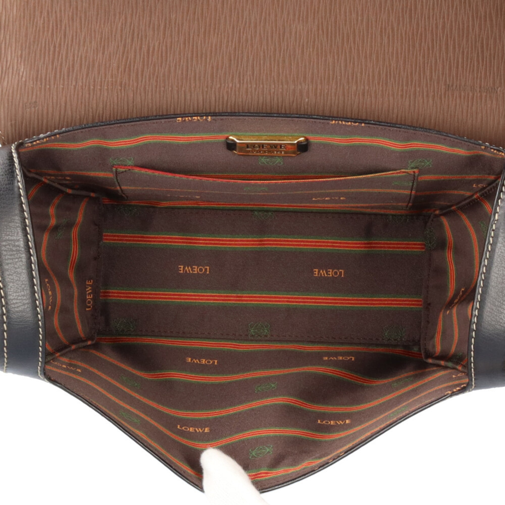 Loewe Black Brown Leather Handbag (Pre-Owned)