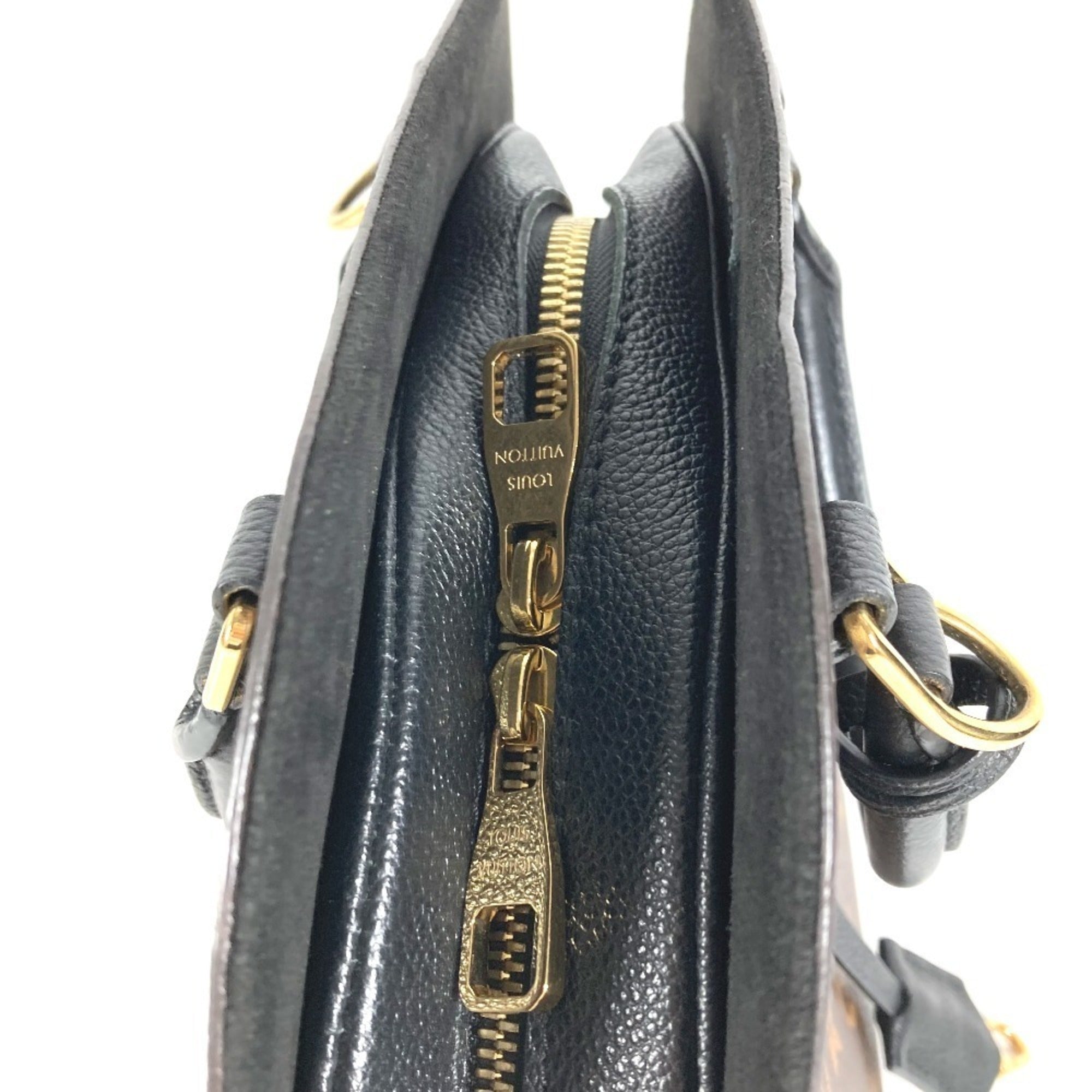 Louis Vuitton Black Brown Noir Monogram Canvas Leather Handbag Tote Bag (Pre-Owned)