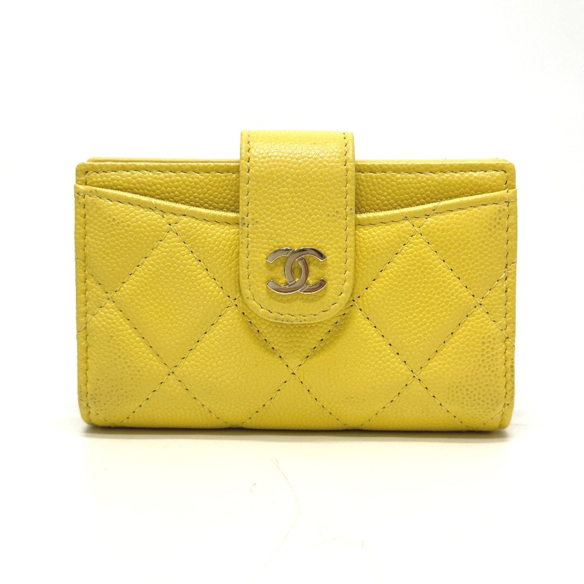 Chanel Yellow Leather Coin Purse/Coin Case (Pre-Owned)