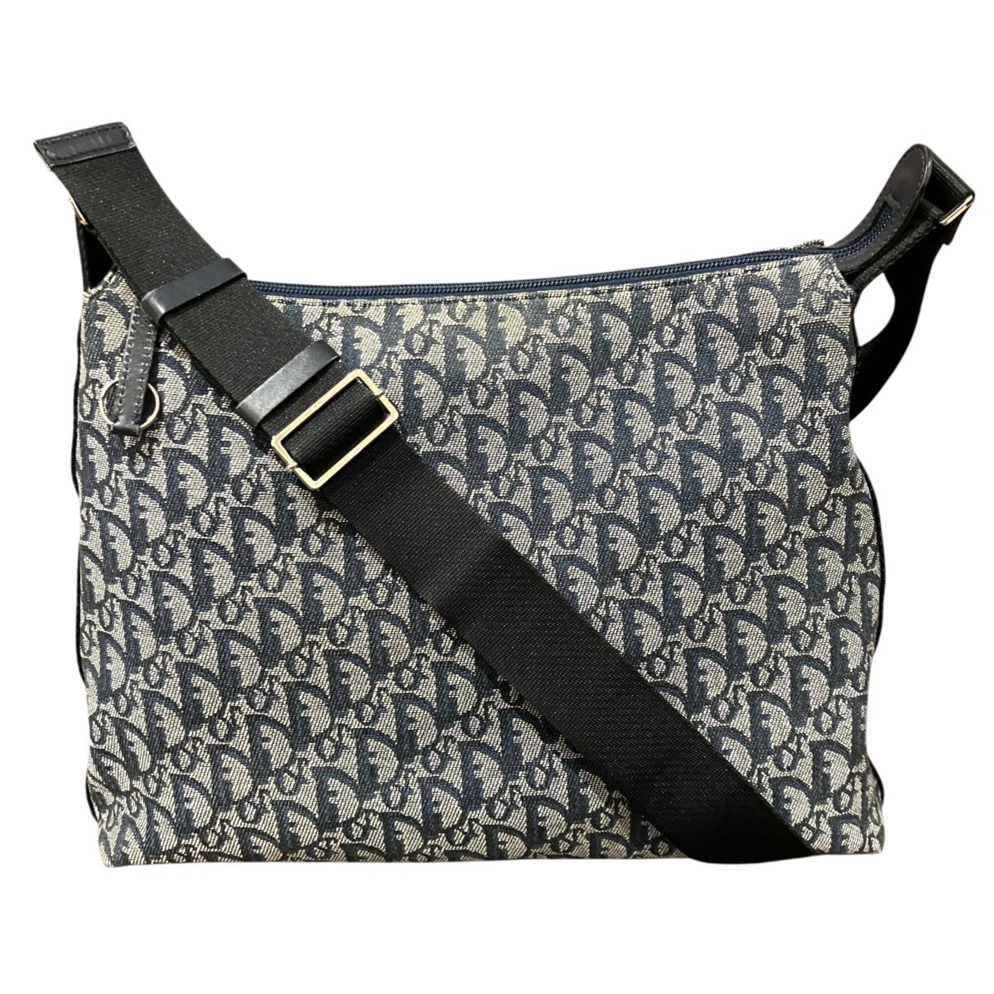 Christian Dior Navy Canvas Leather Shoulder Bag (Pre-Owned)