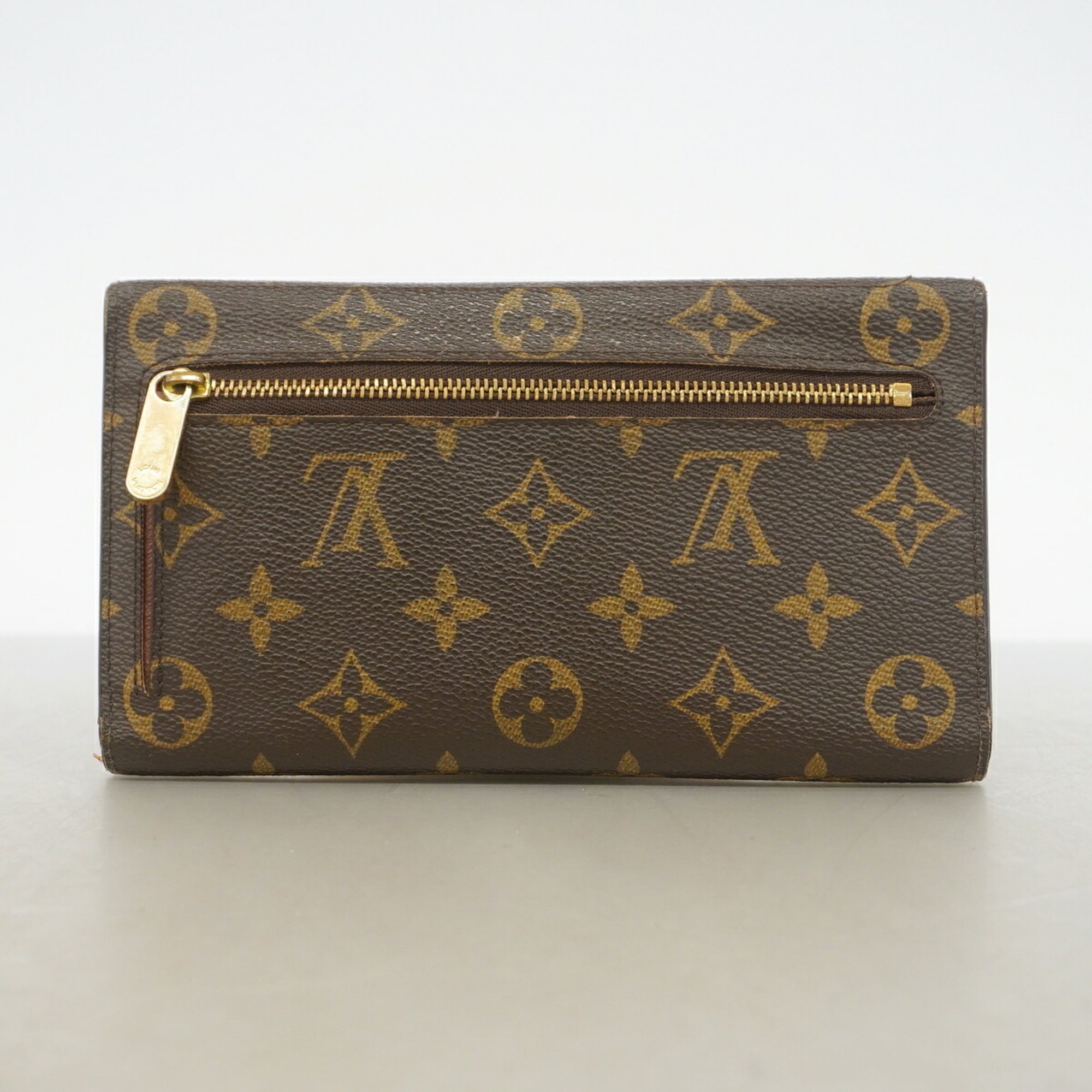 Louis Vuitton Brown Long Wallet (Tri-Fold) (Pre-Owned)